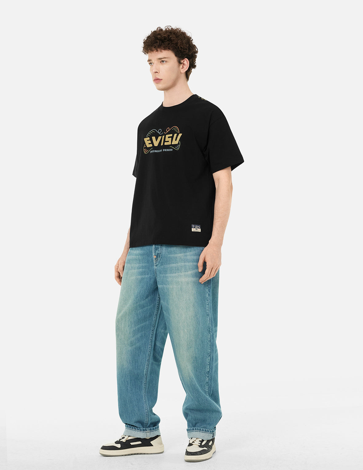 だるまプリント ルーズ フィット Tシャツ