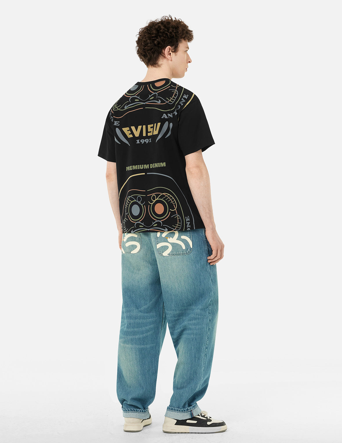 だるまプリント ルーズ フィット Tシャツ