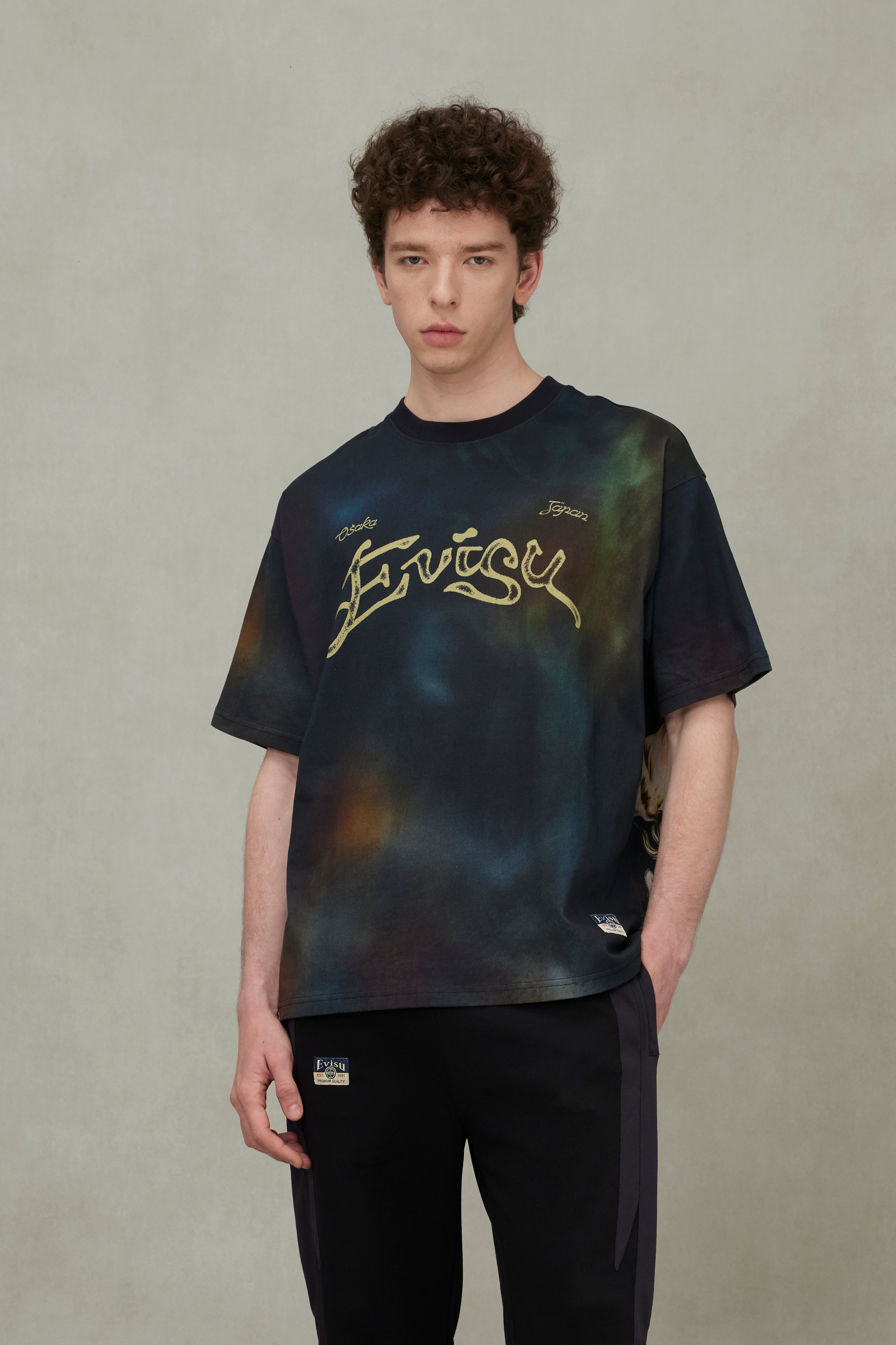 白沢プリント ルーズ フィット Tシャツ