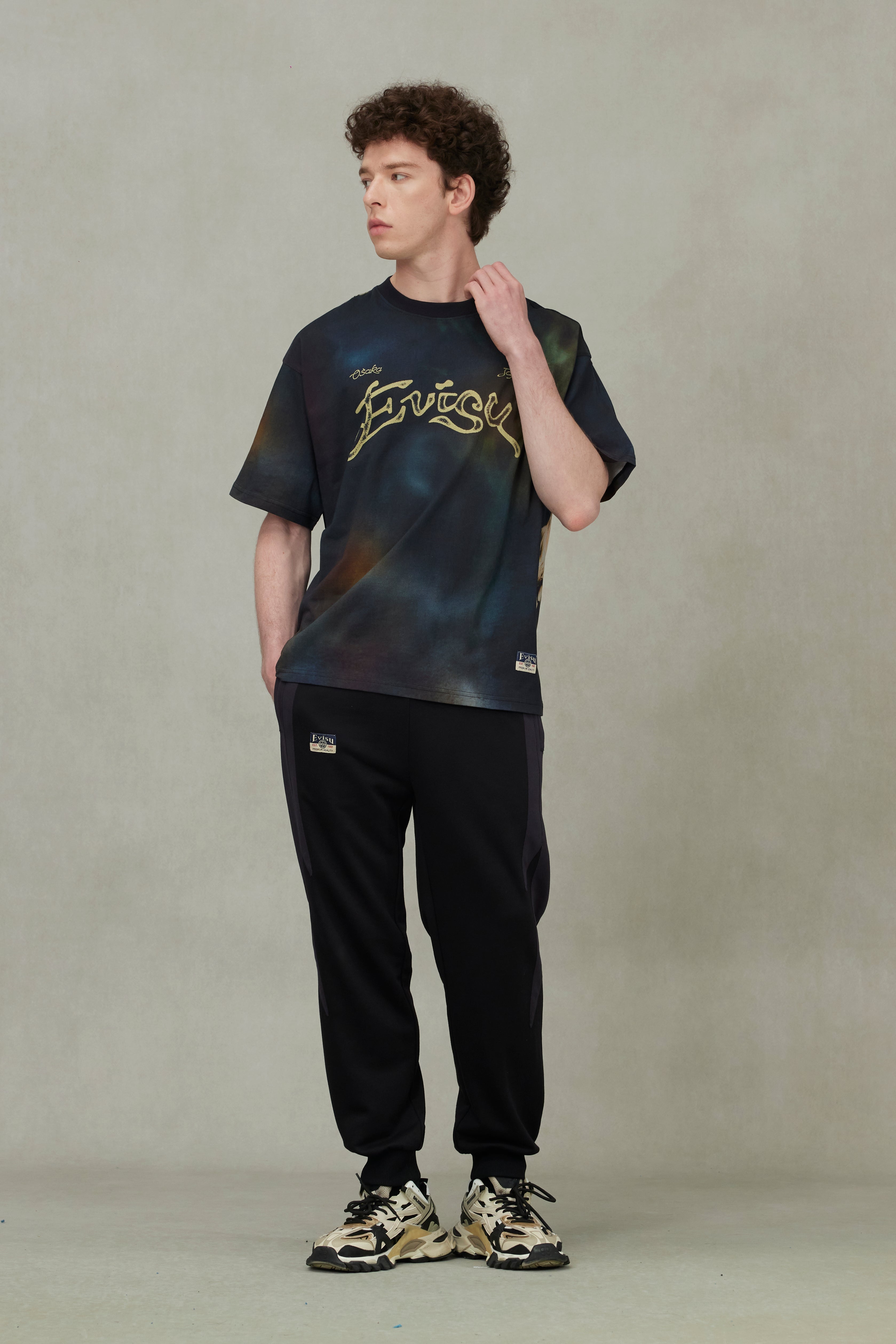 白沢プリント ルーズ フィット Tシャツ