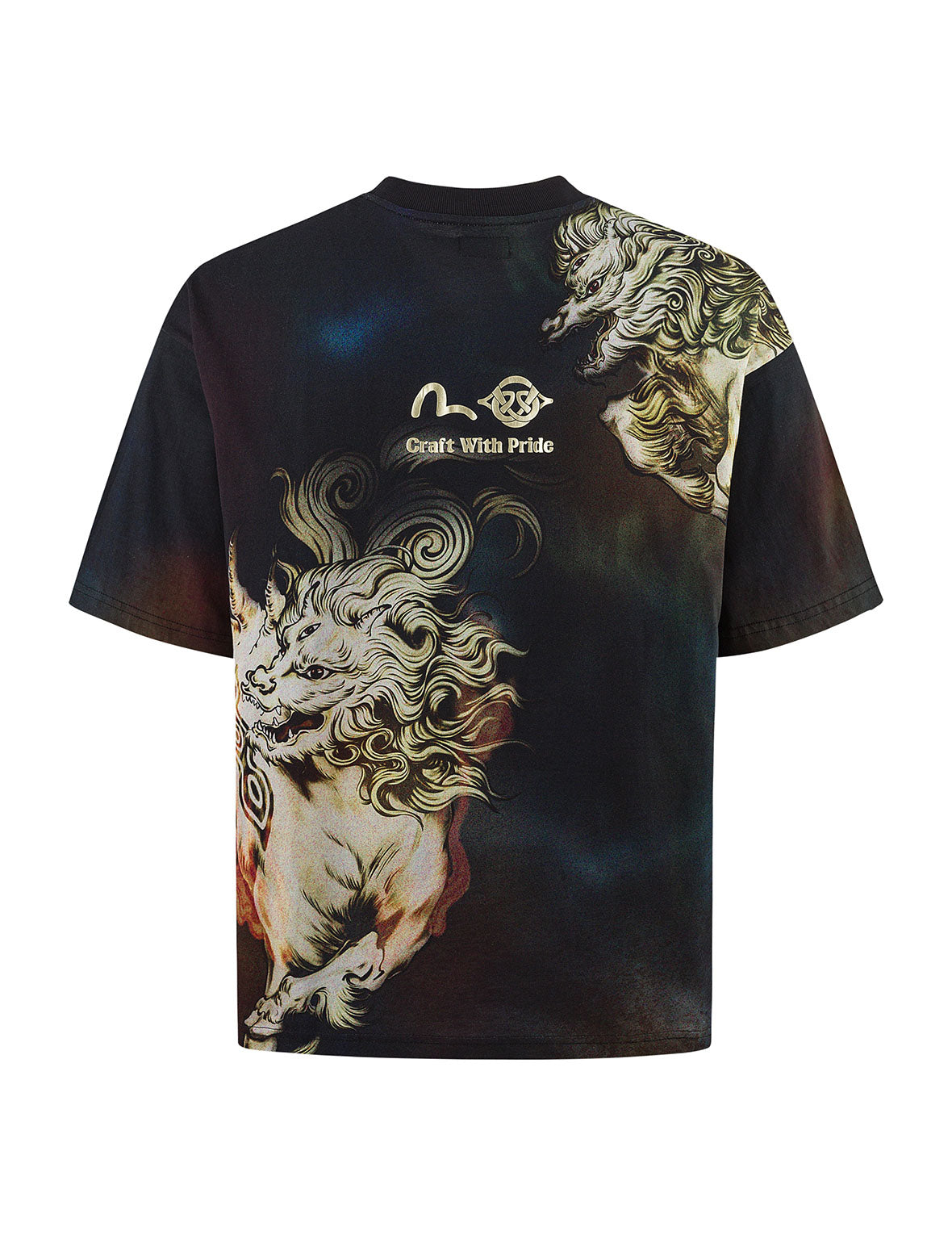 白沢プリント ルーズ フィット Tシャツ