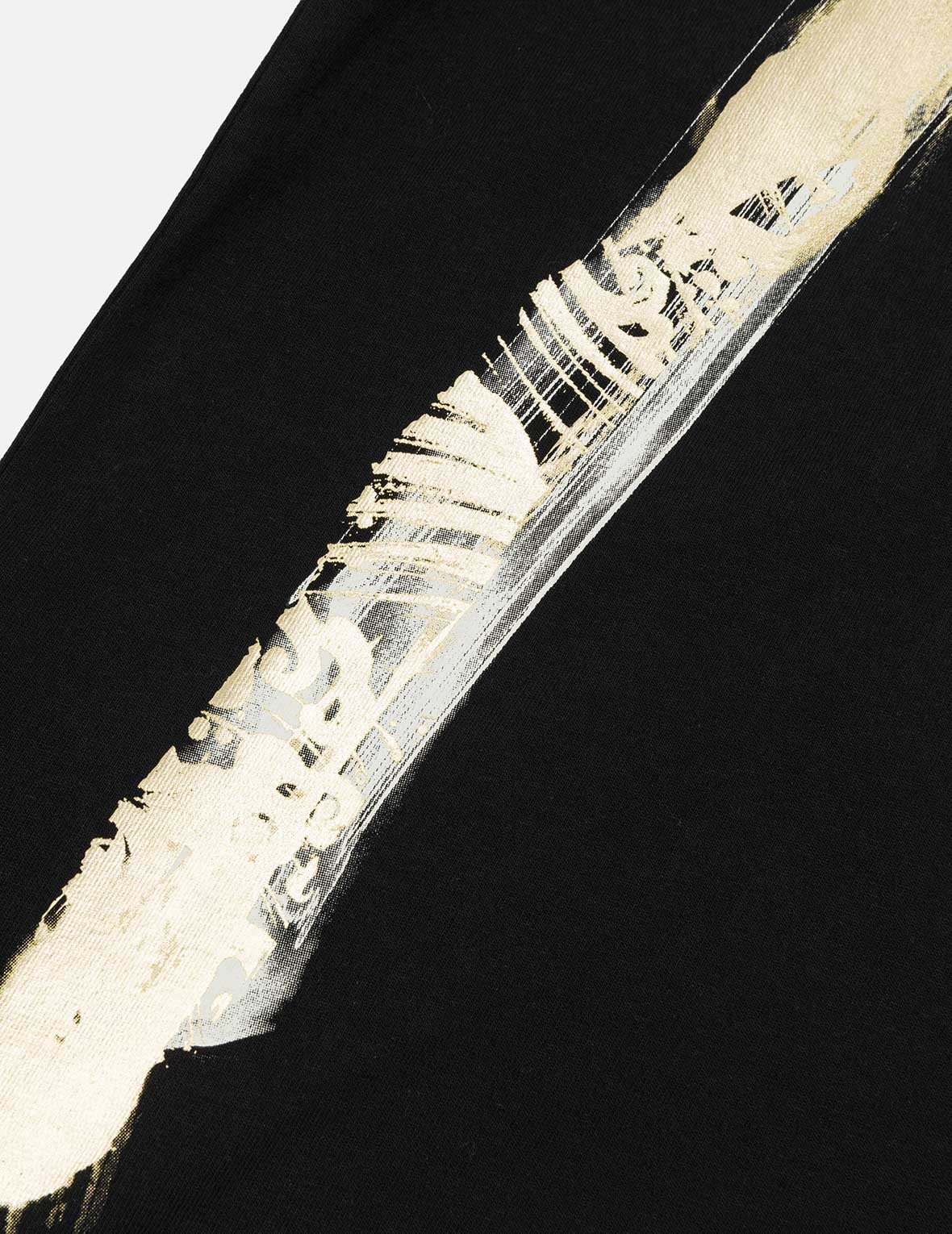 金箔ブラッシュストローク大黒プリント リラックスフィット Tシャツ
