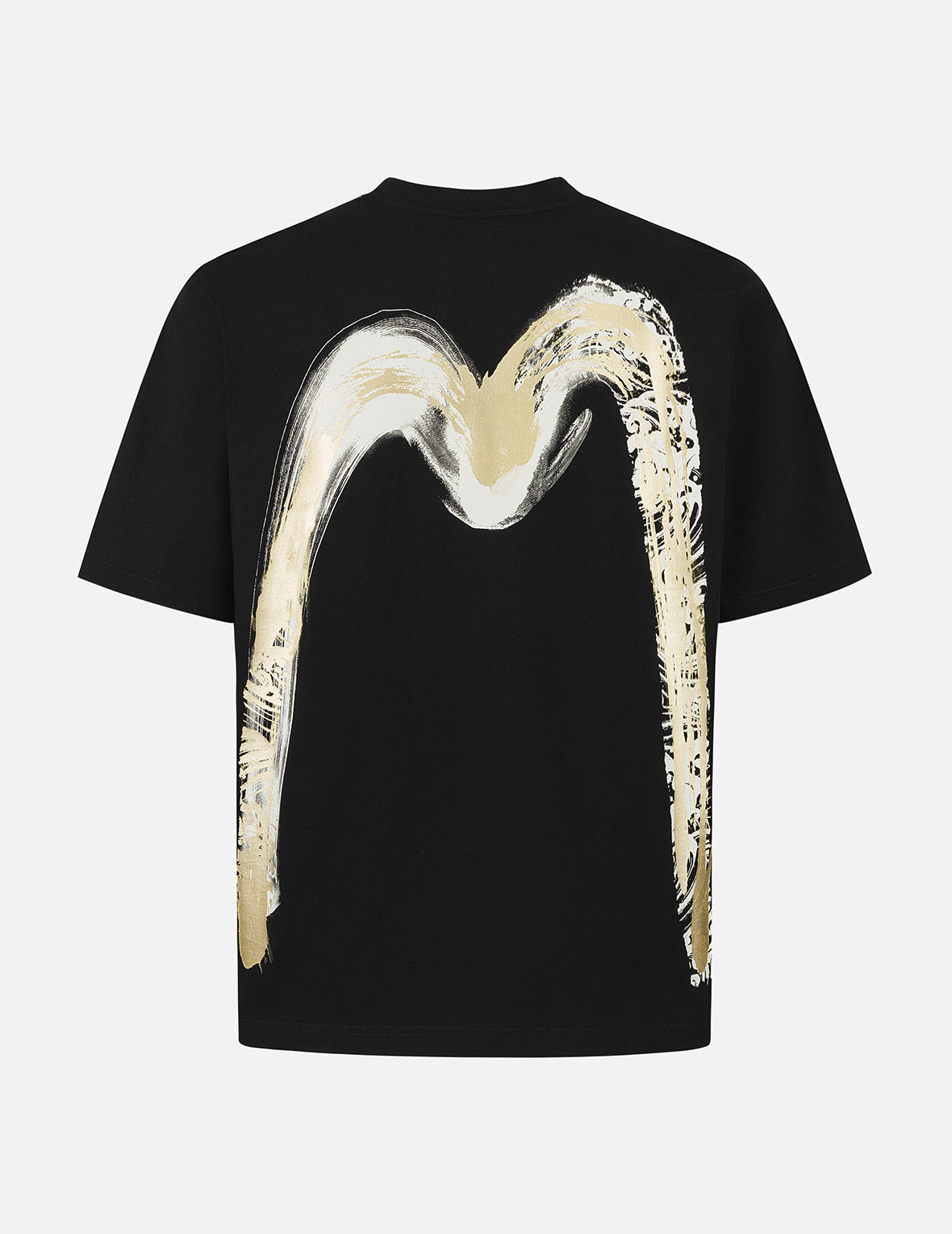 金箔ブラッシュストローク大黒プリント リラックスフィット Tシャツ