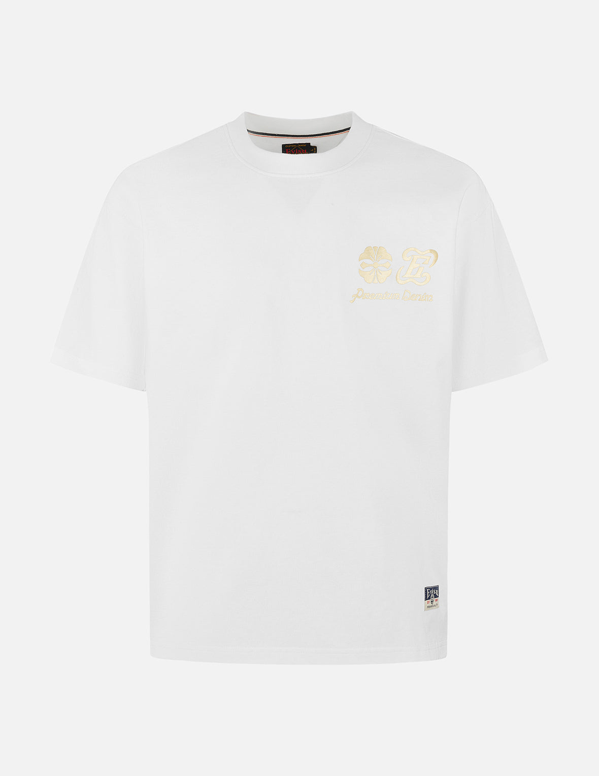 金箔ブラッシュストローク大黒プリント リラックスフィット Tシャツ