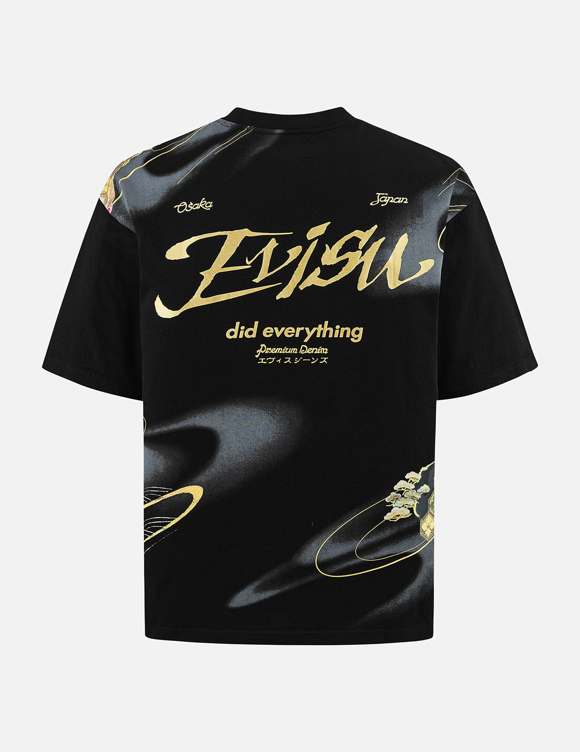 ブロケード家紋とオールオーバープリント リラックスフィット Tシャツ