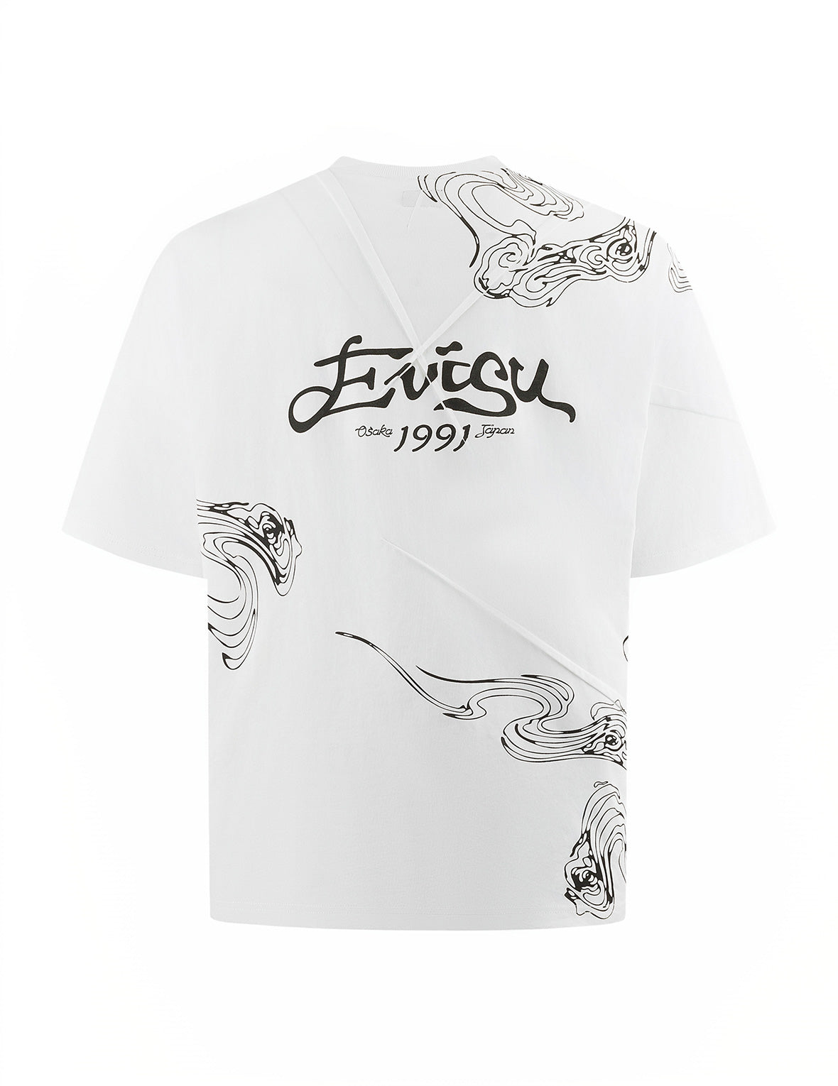 祥雲&ロゴ プリント ルーズ フィット Tシャツ