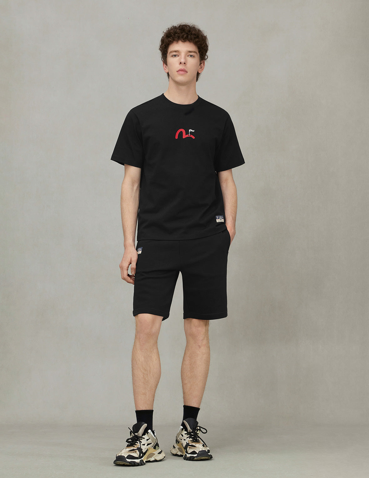 ゴルフテーマ仏頭プリント レギュラーフィット Tシャツ