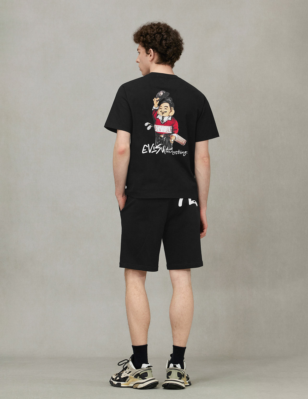 ゴルフテーマ仏頭プリント レギュラーフィット Tシャツ