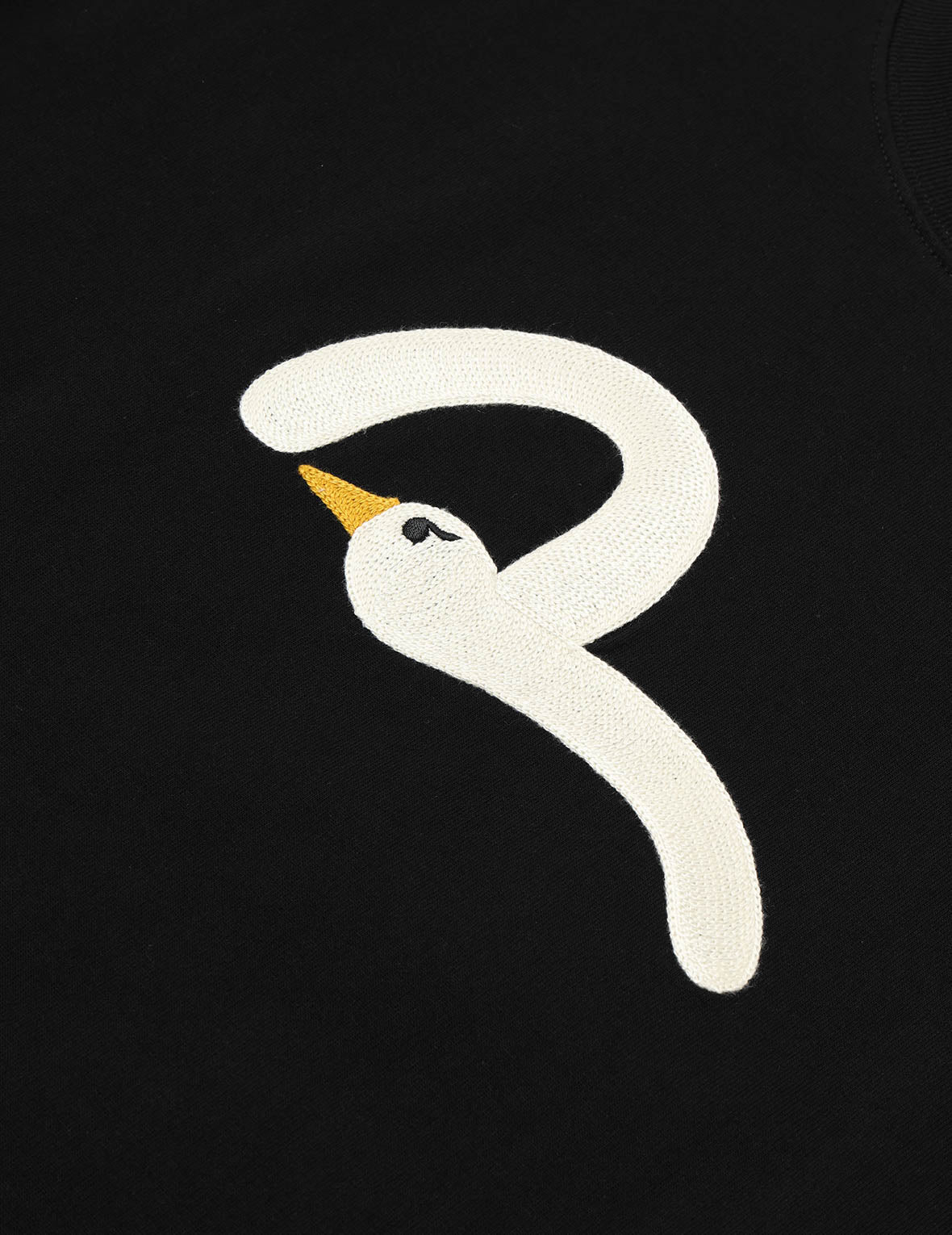遊び心のあるカモメ刺繍 リラックスフィット Tシャツ