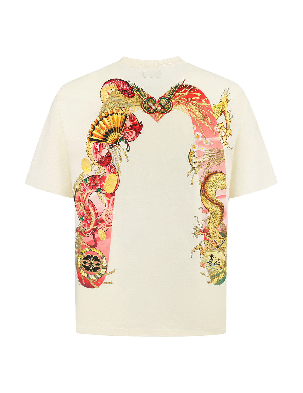 騰蛇大黒プリント リラックスフィットTシャツ