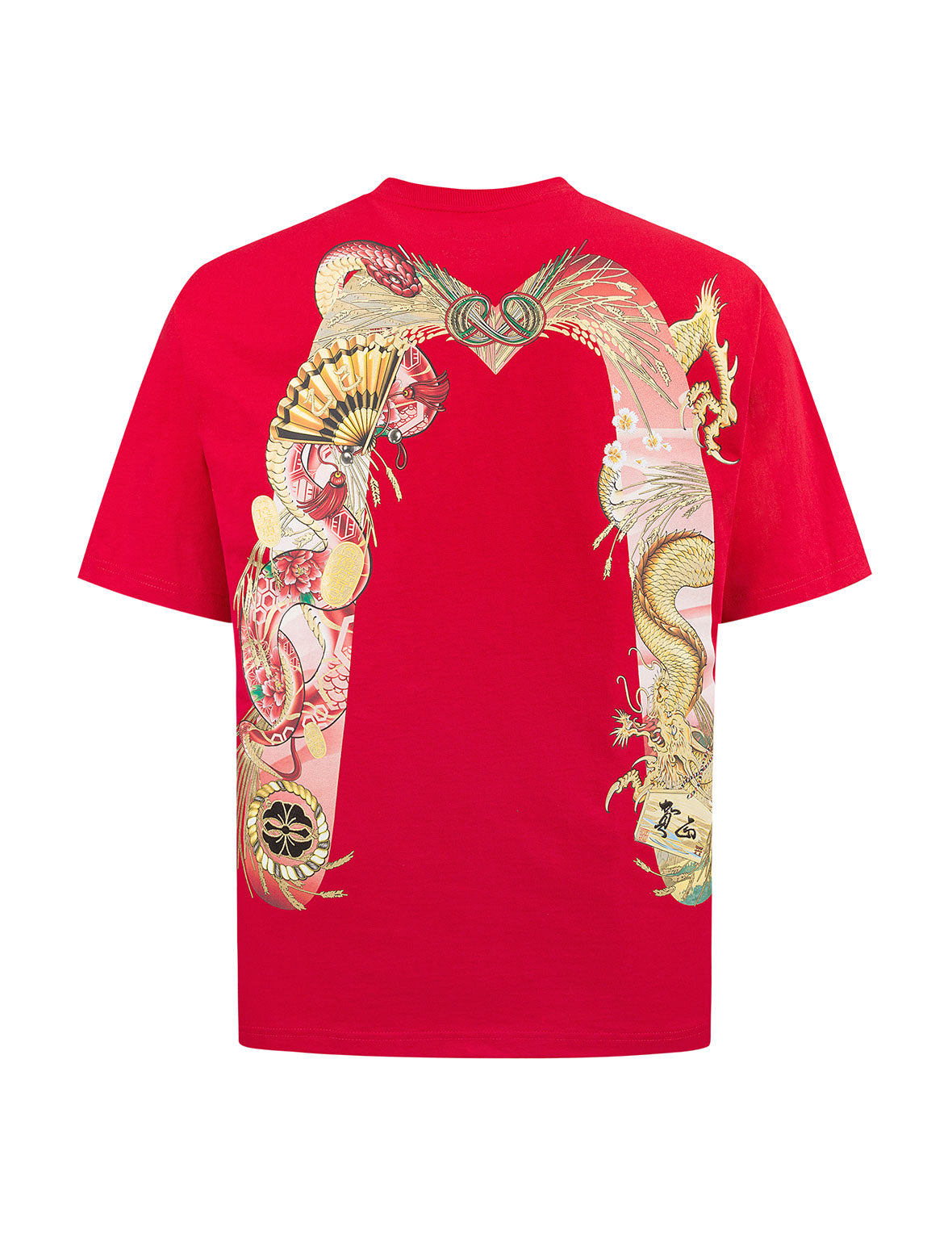 騰蛇大黒プリント リラックスフィットTシャツ