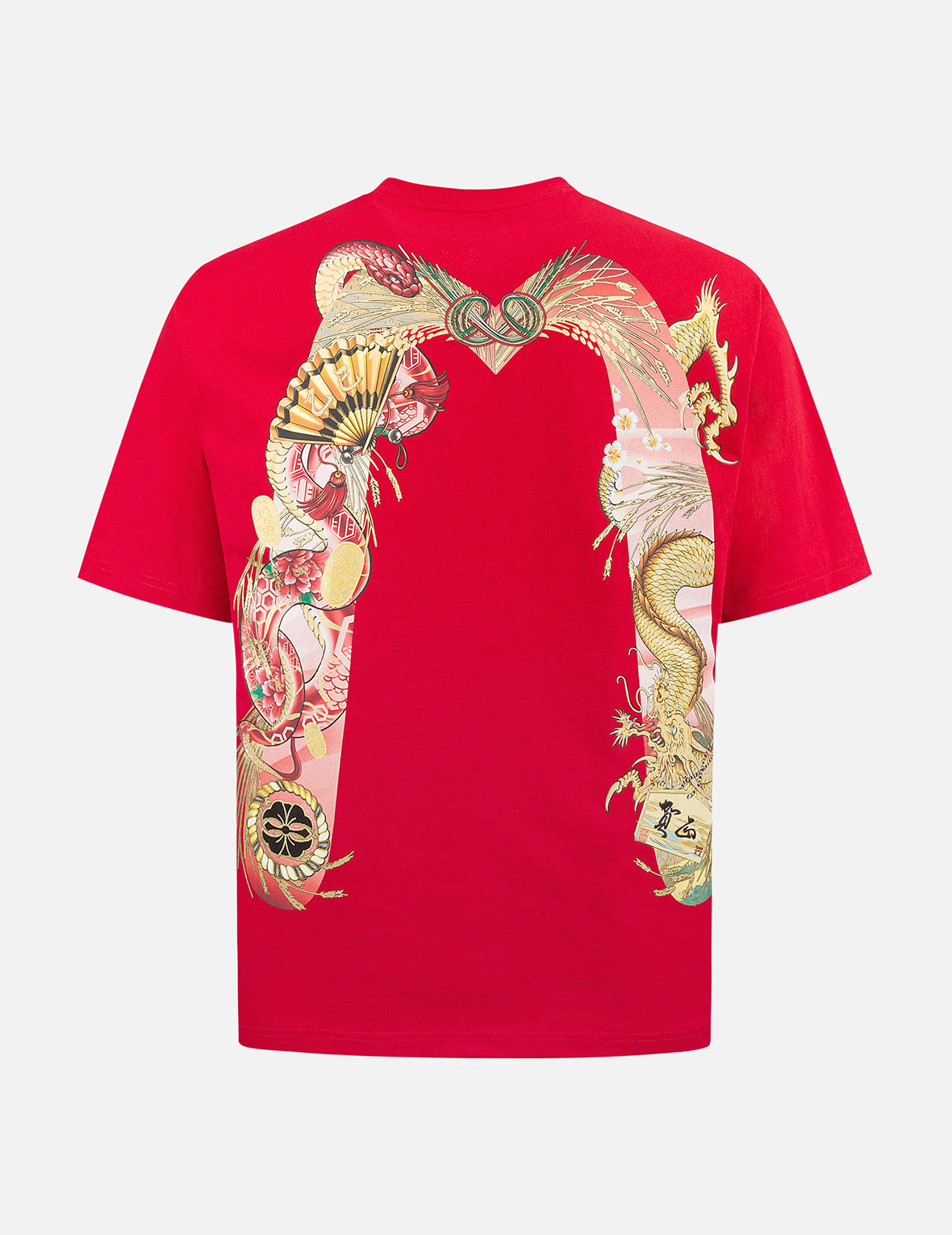 騰蛇大黒プリント リラックスフィットTシャツ