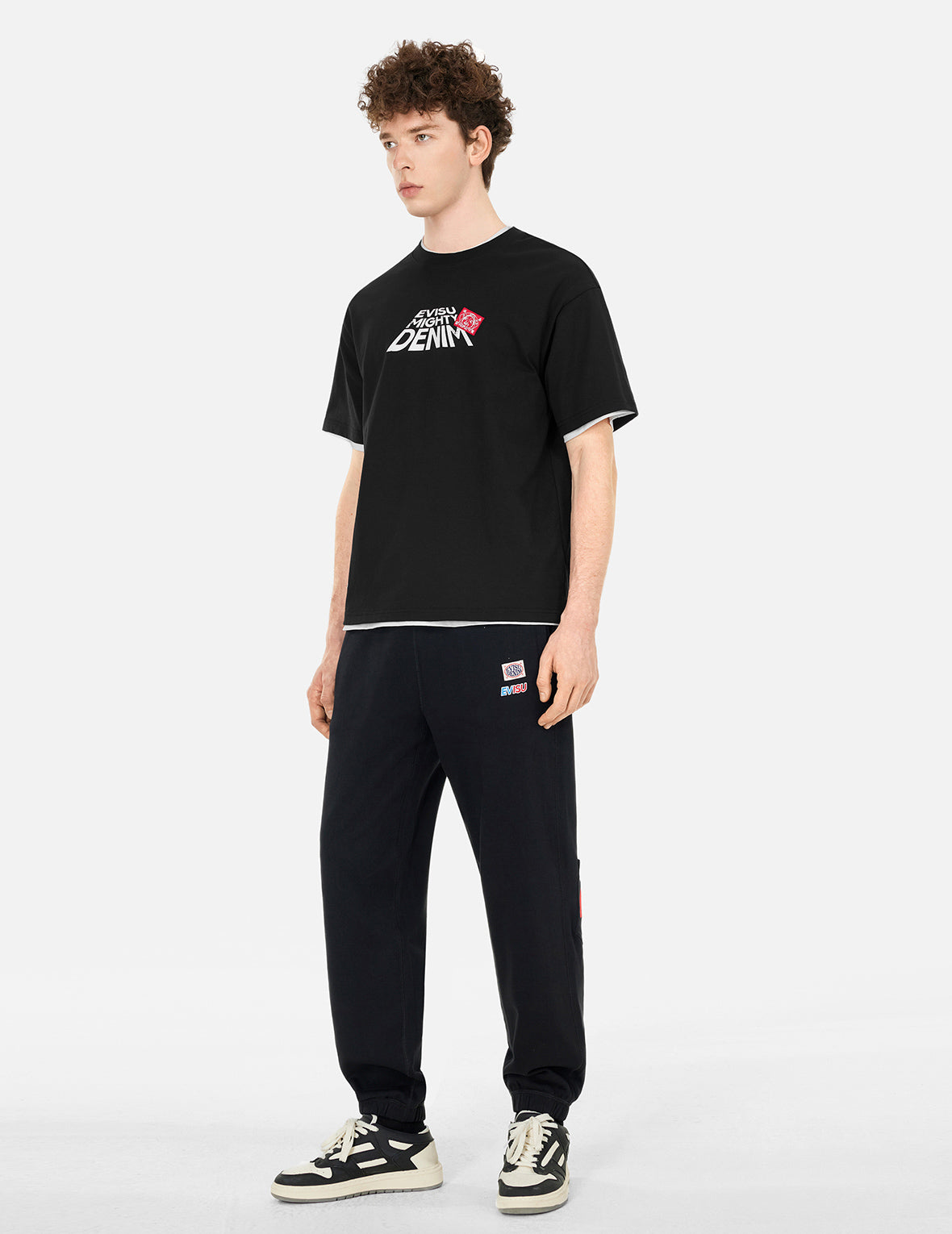 カモメ&スローガンプリント リラックスフィット Tシャツ