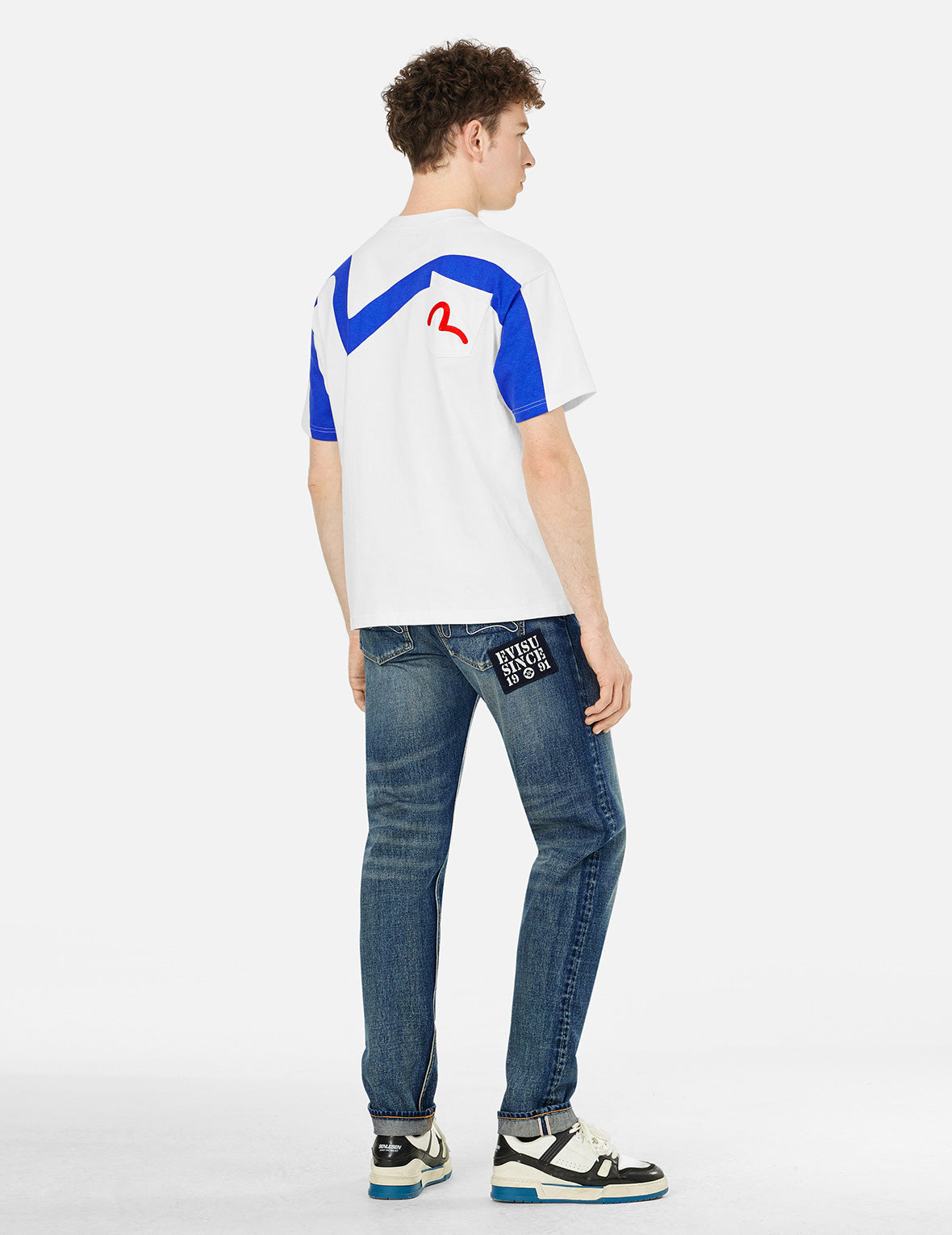 カモメ&スローガンプリント リラックスフィット Tシャツ