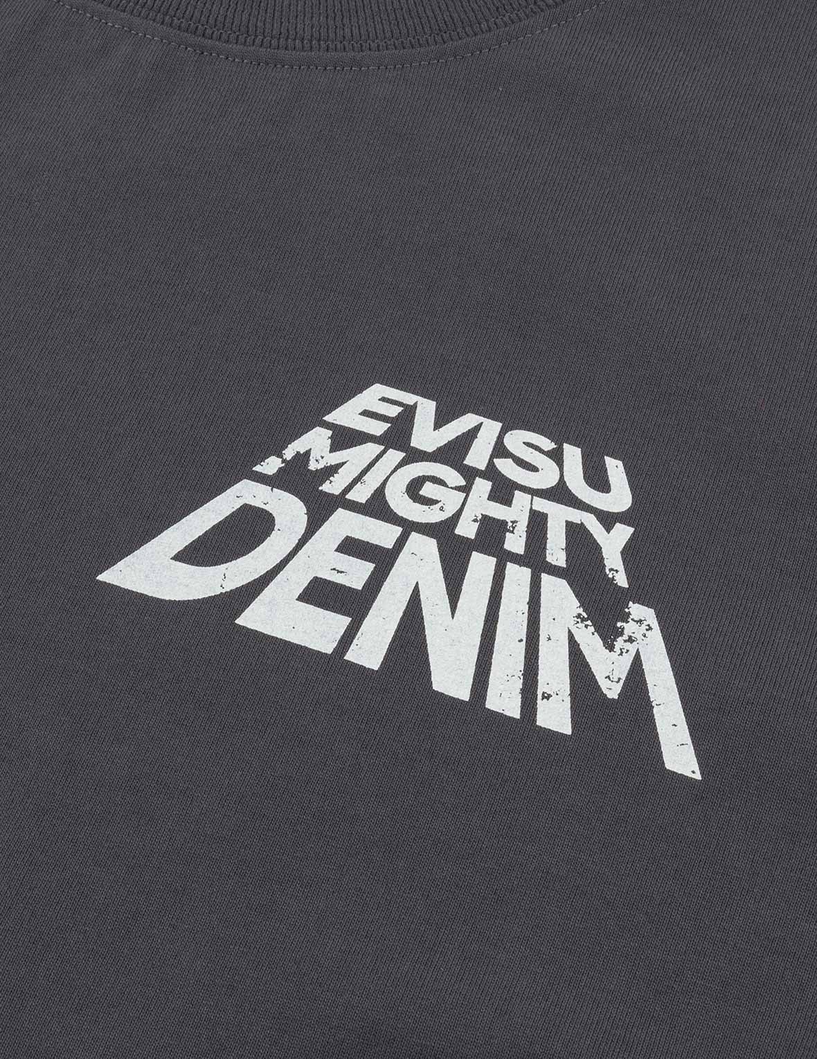 スローガンプリント 仏頭アップリケ刺繍 レギュラーフィット Tシャツ