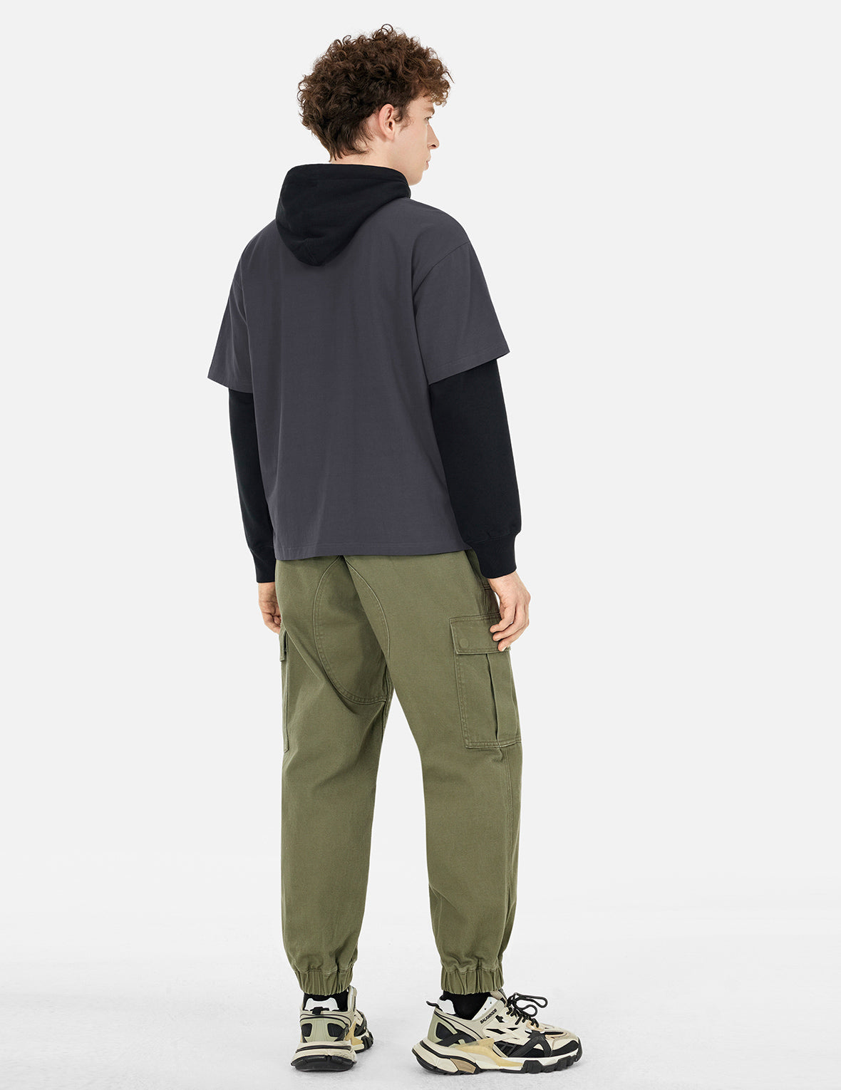 カモメプリントと和風パッチロゴ リラックスフィット Tシャツ