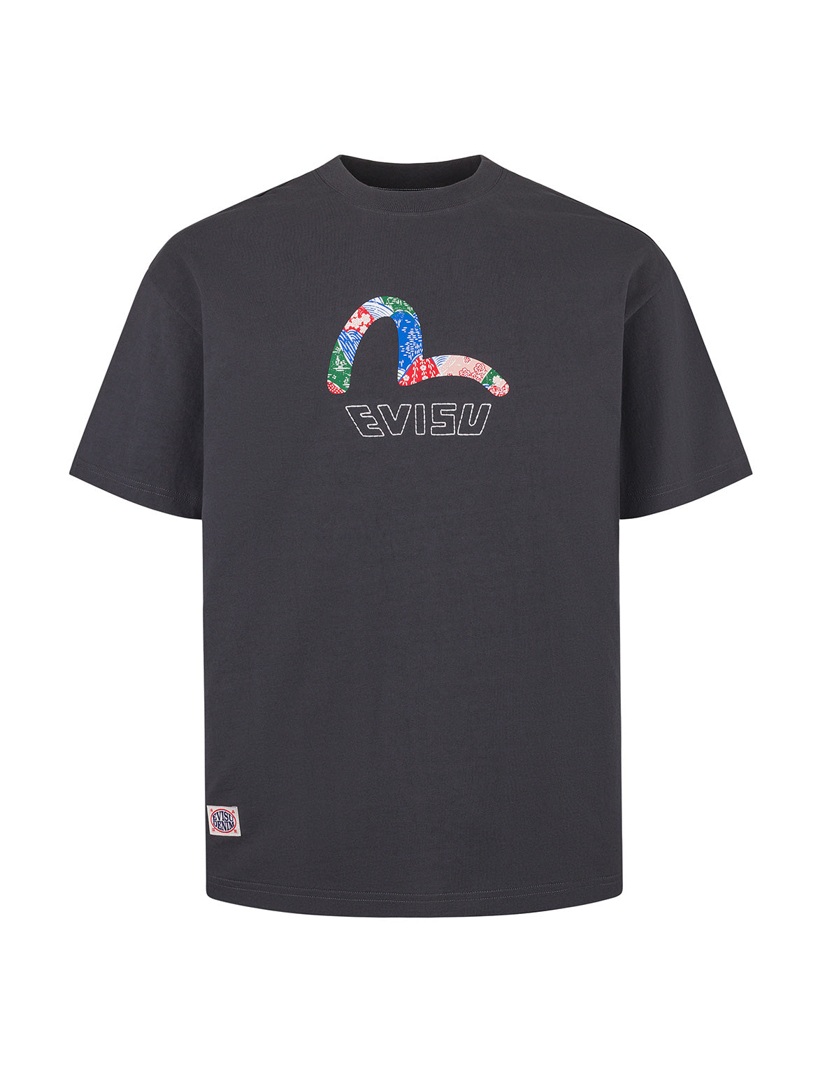 カモメプリントと和風パッチロゴ リラックスフィット Tシャツ