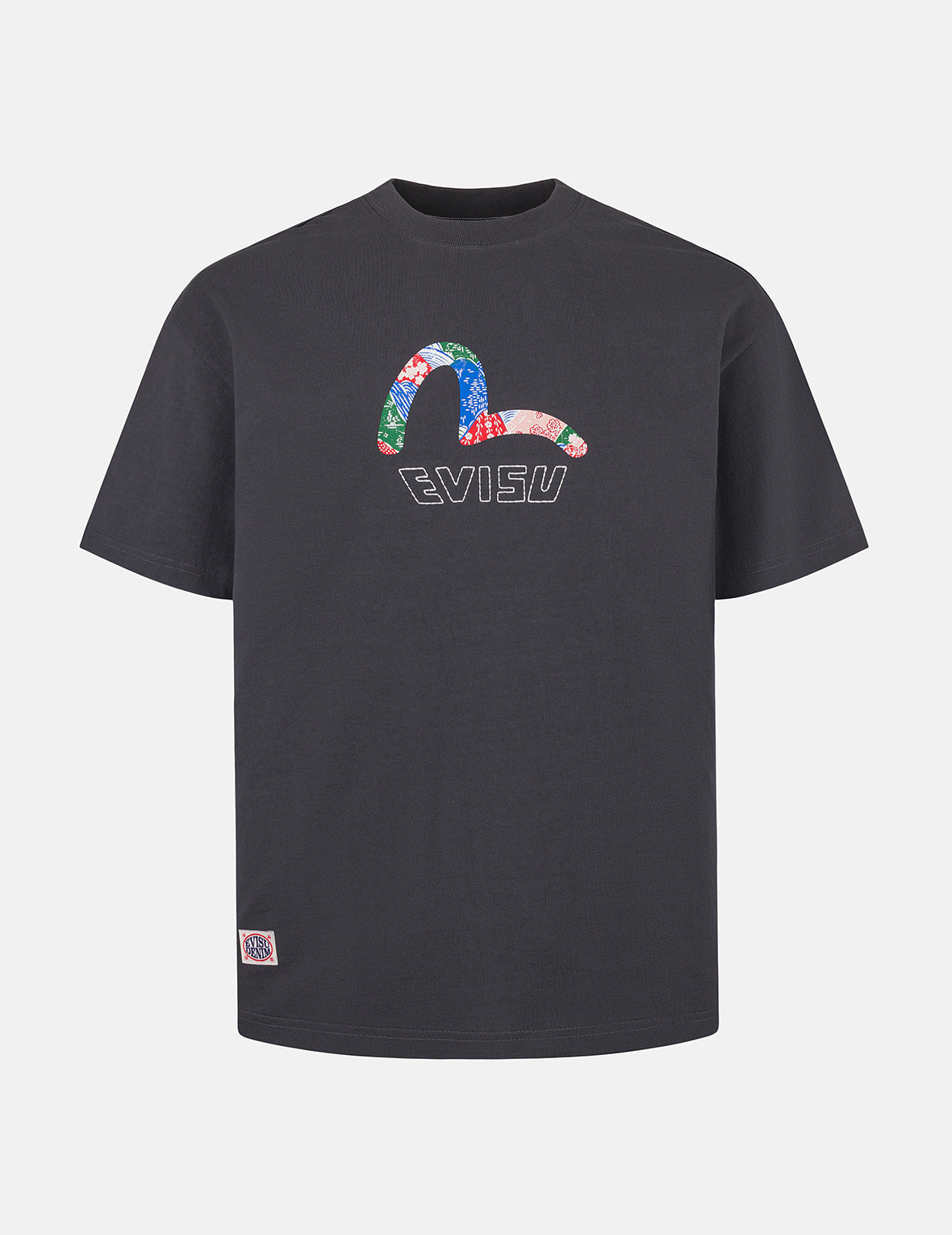 カモメプリントと和風パッチロゴ リラックスフィット Tシャツ