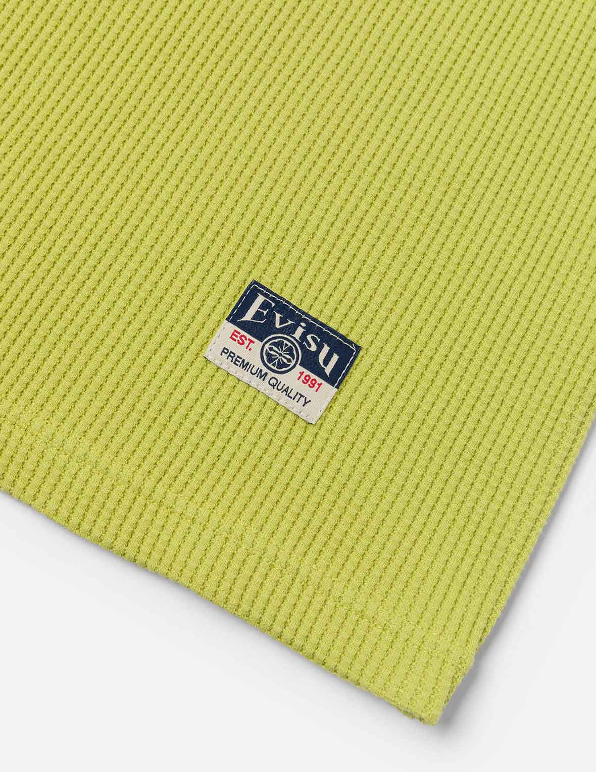 カモメ&ロゴ刺繍 オーバーサイズ 半袖ワッフルスウェットシャツ