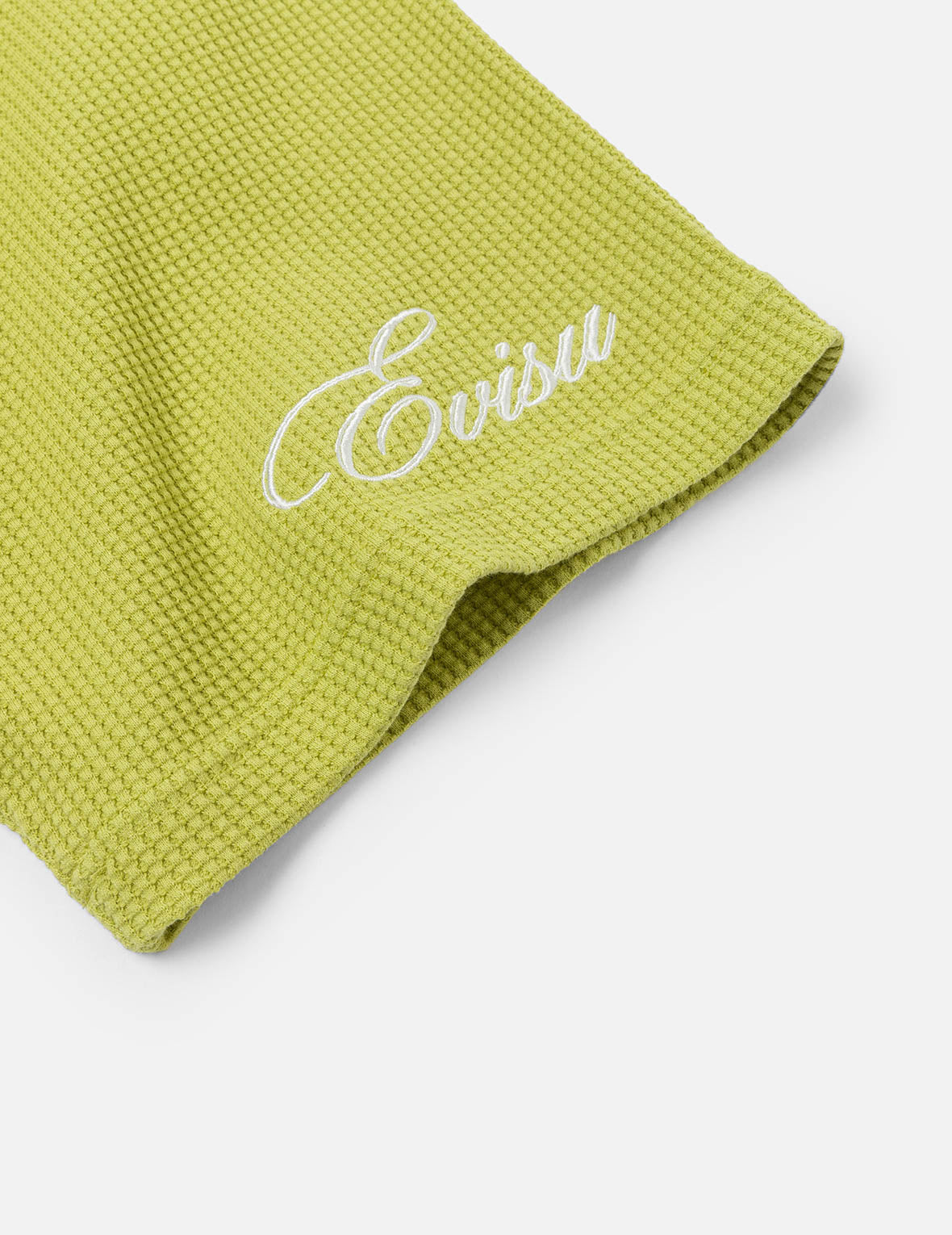 カモメ&ロゴ刺繍 オーバーサイズ 半袖ワッフルスウェットシャツ