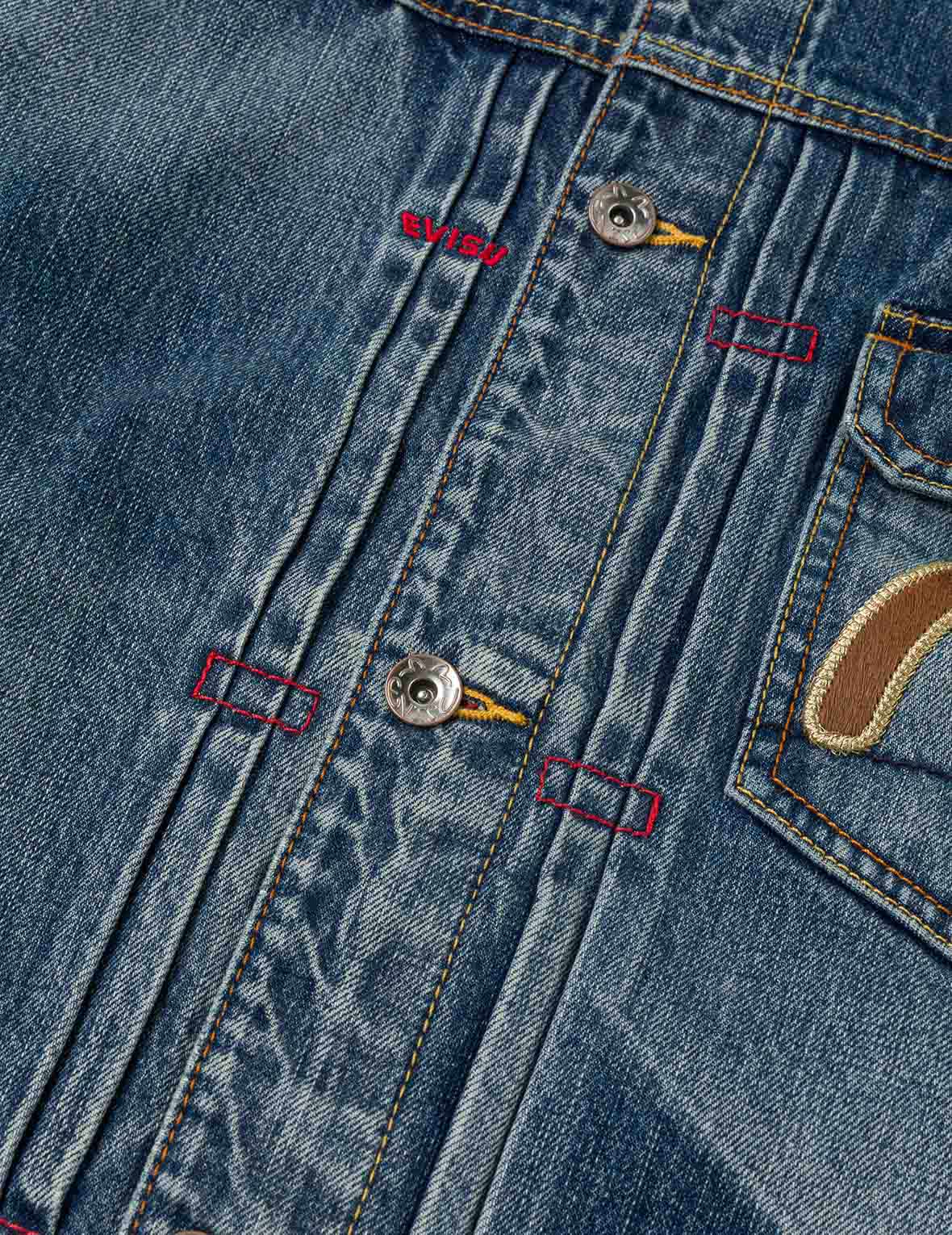 EVISU & カモメアップリケ デニムチャイナジャケット