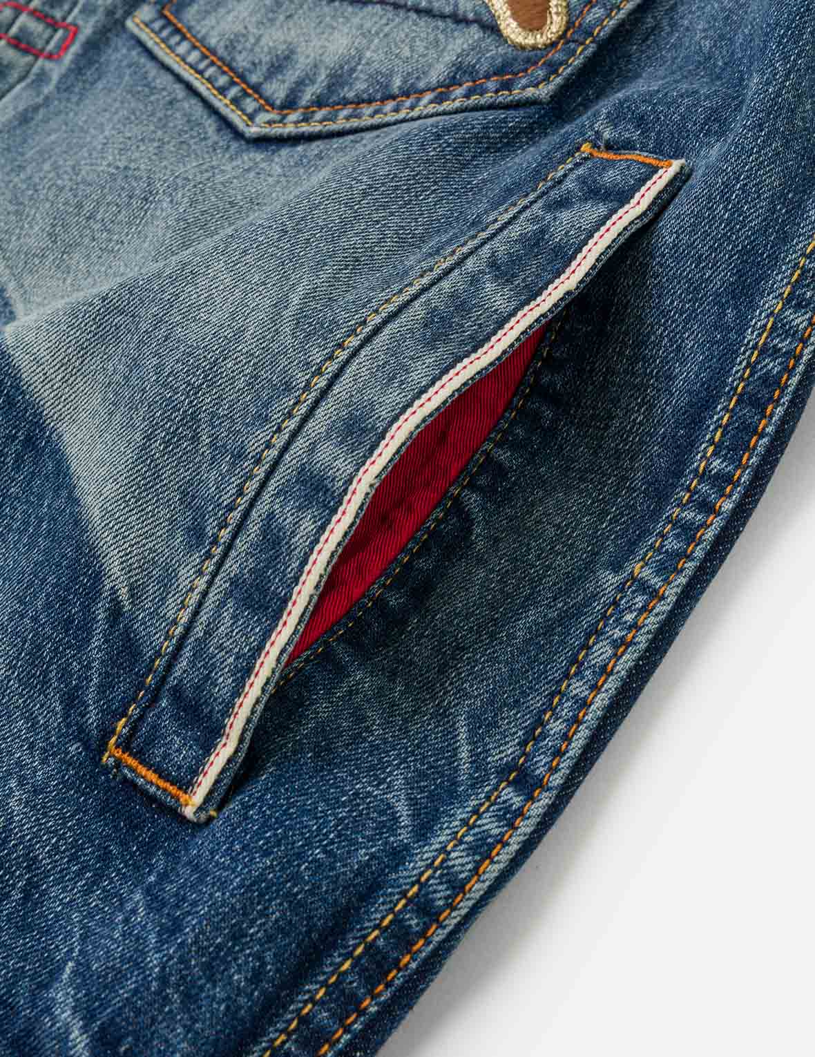 EVISU & カモメアップリケ デニムチャイナジャケット