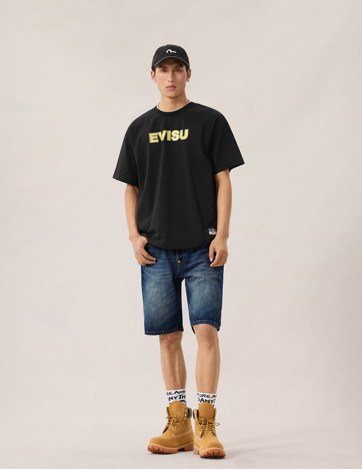 Brocade Patchwork Denim Shorts