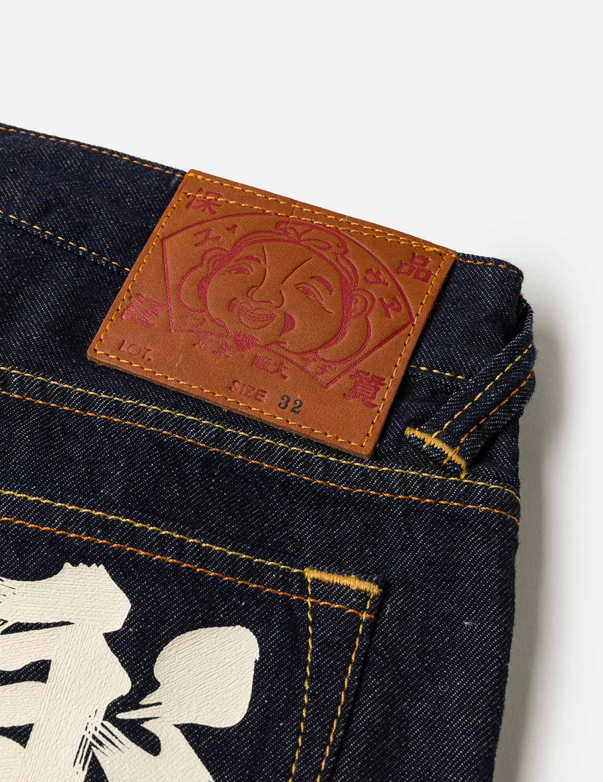 カモメ&漢字プリントポケット デニムショーツ