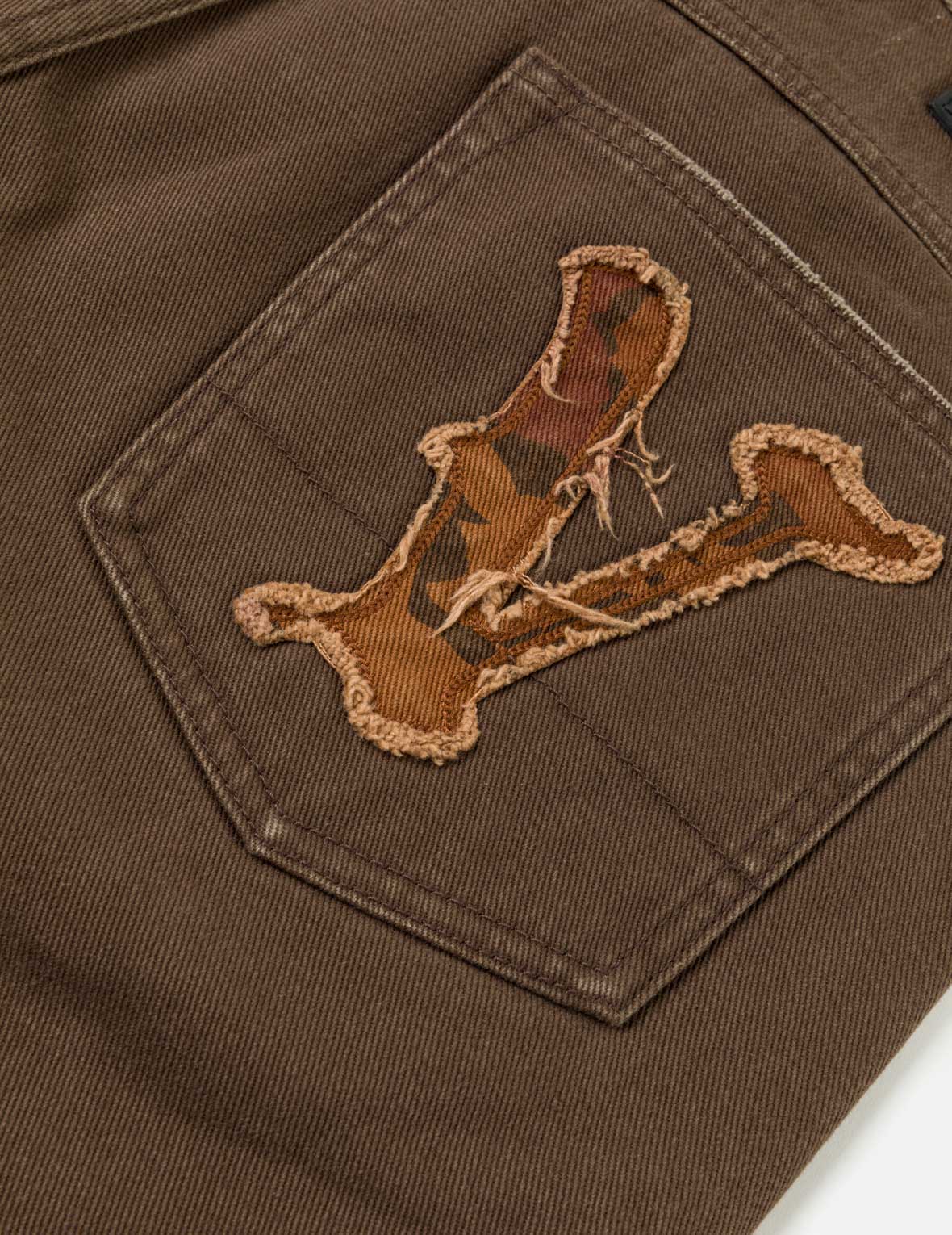 石垣迷彩パッチワーク デニムショーツ