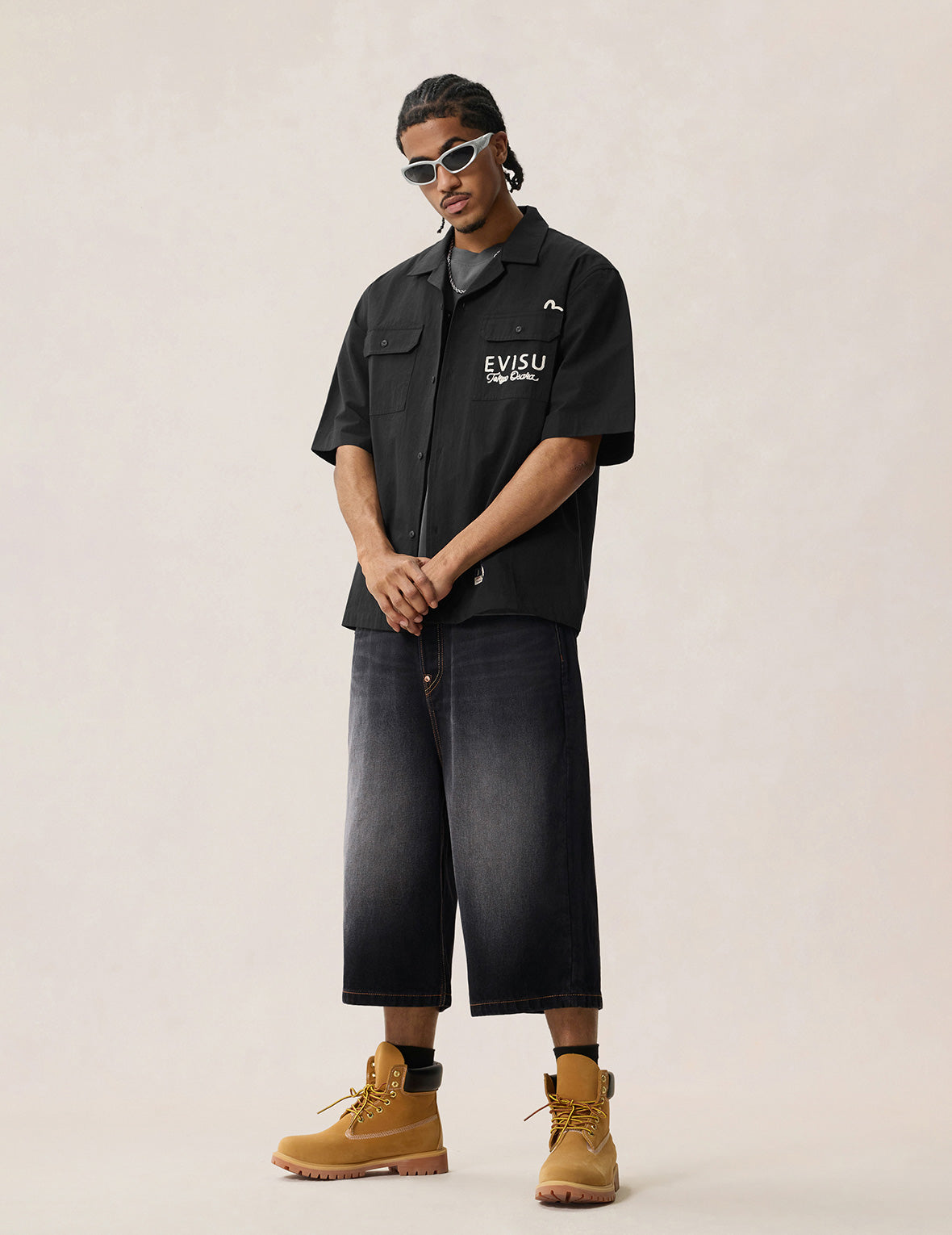 レオパードプリントロゴ刺繍 シャツ