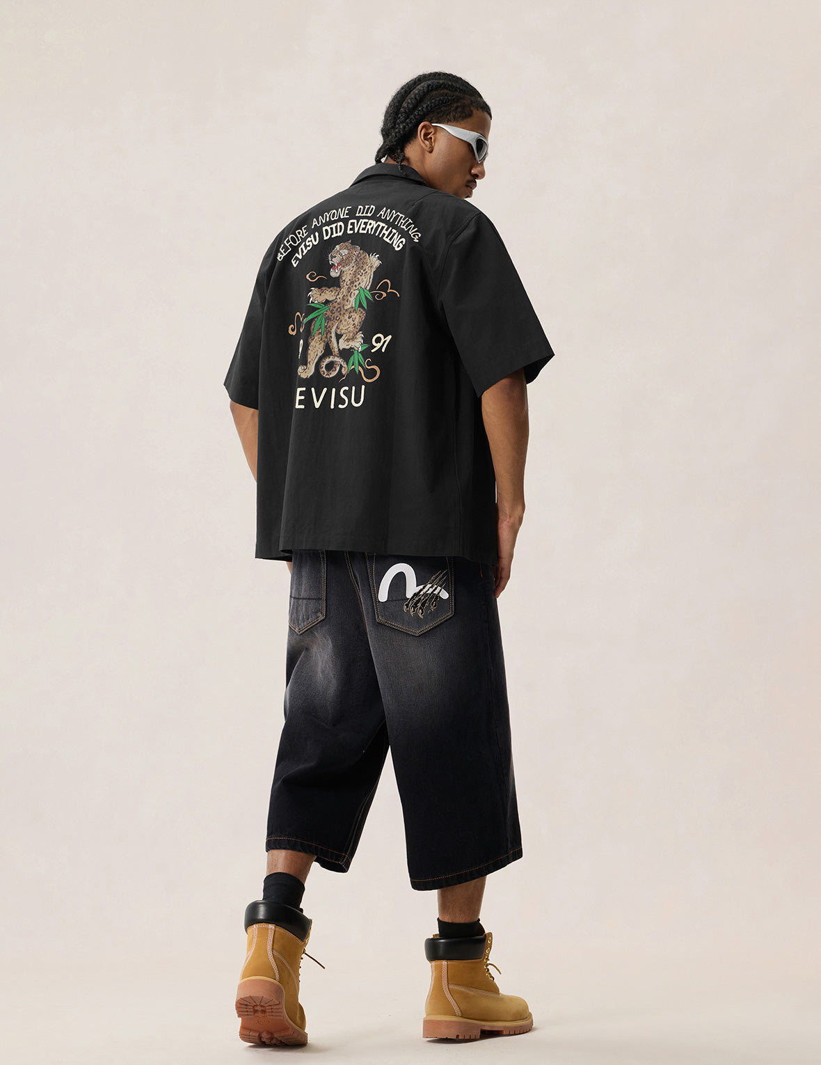 レオパードプリントロゴ刺繍 シャツ