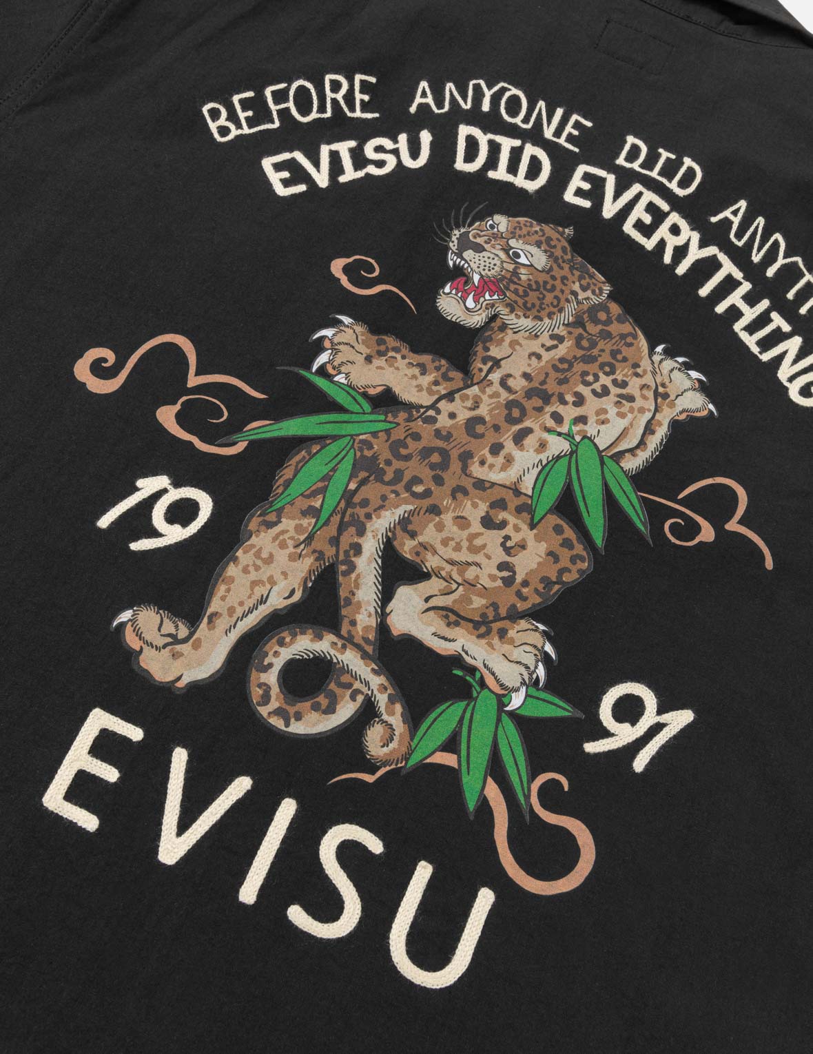 レオパードプリントロゴ刺繍 シャツ