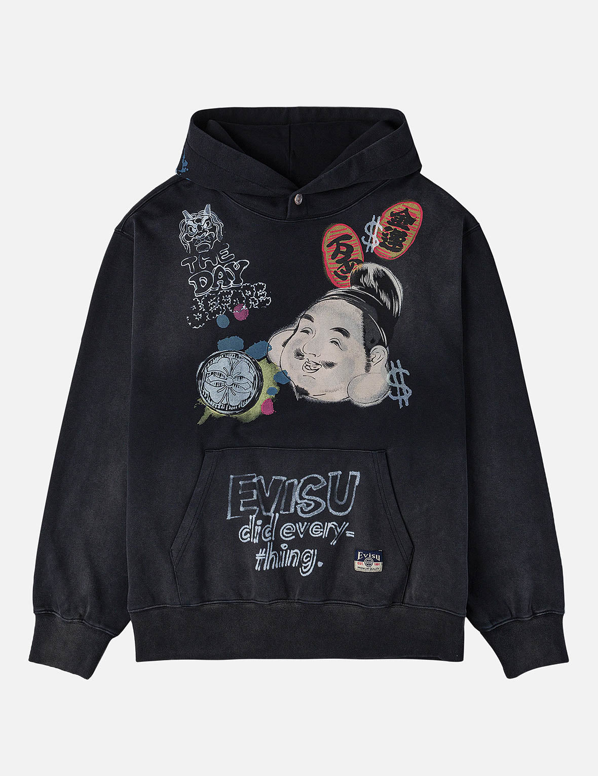 仏頭プリント フーディー