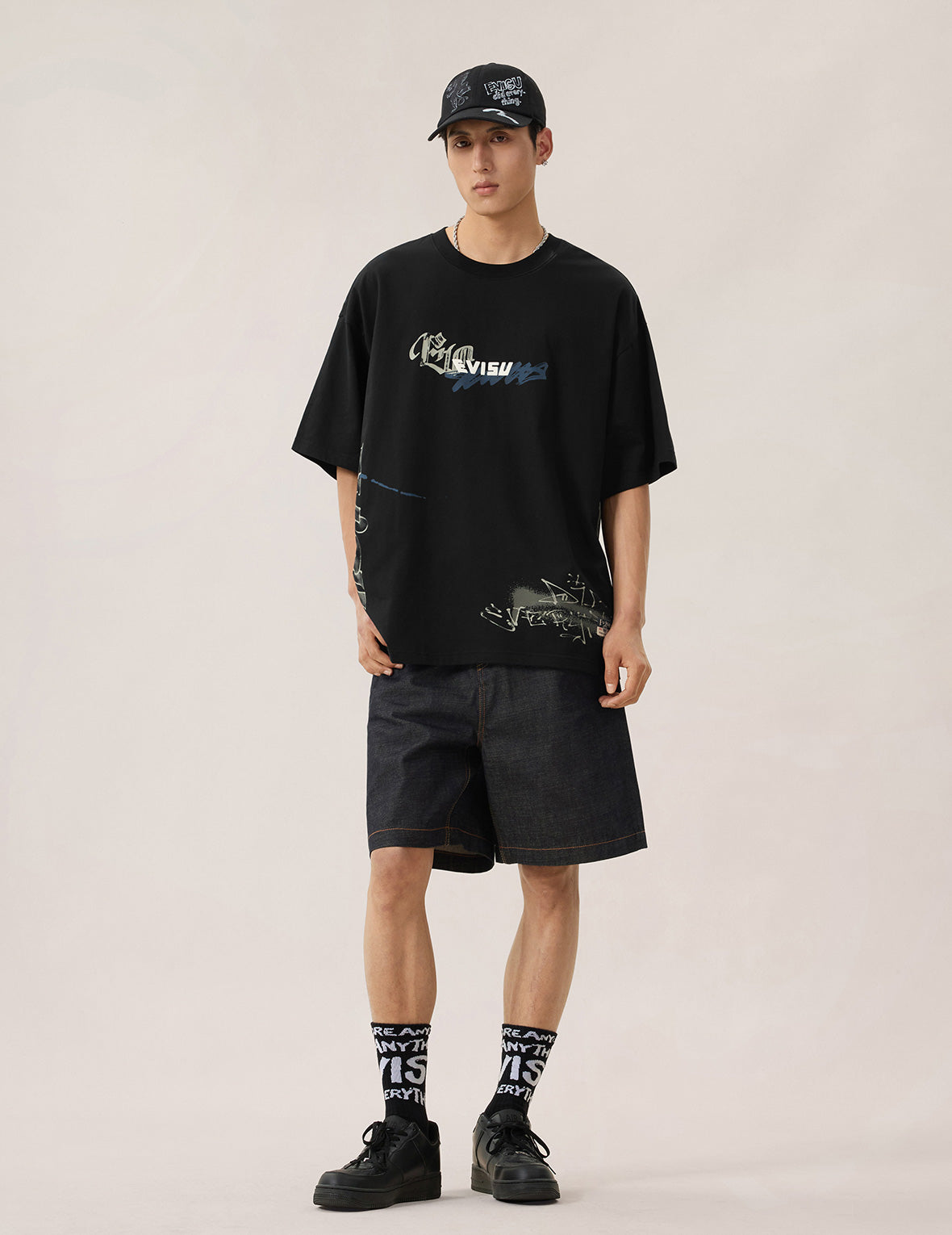 オールオーバーEVISUロゴグラフィック Tシャツ