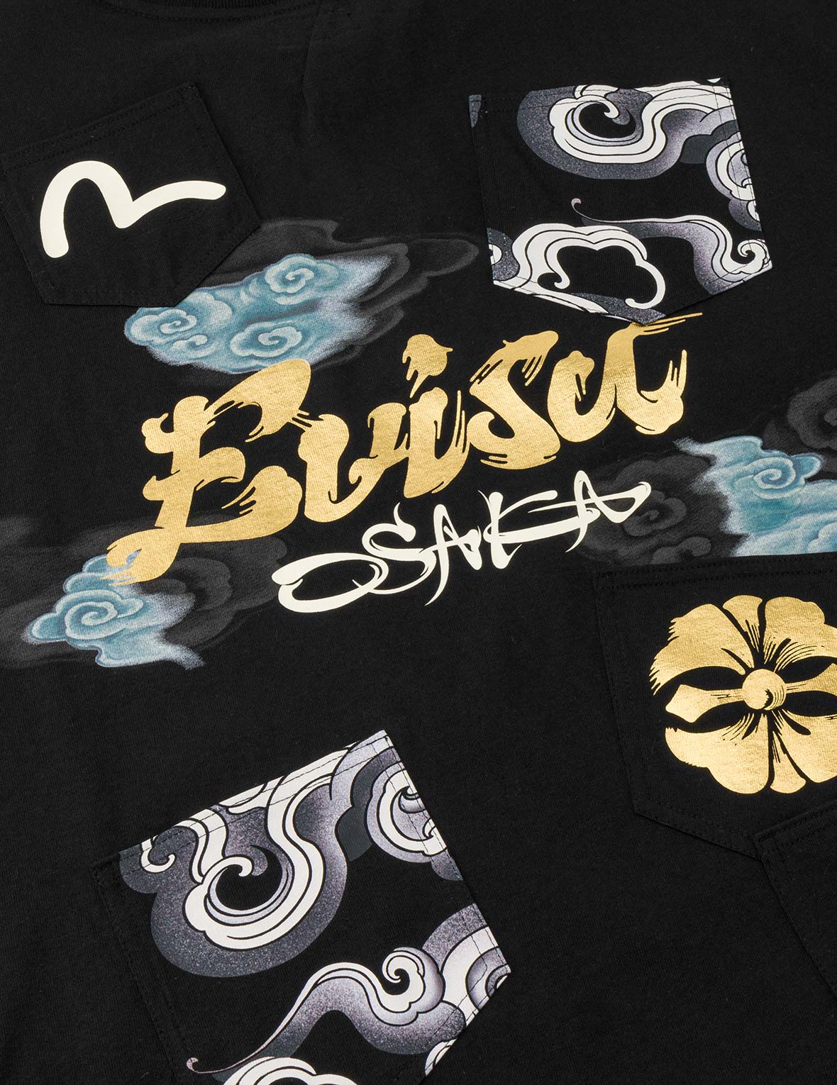 マルチポケット箔プリント Tシャツ