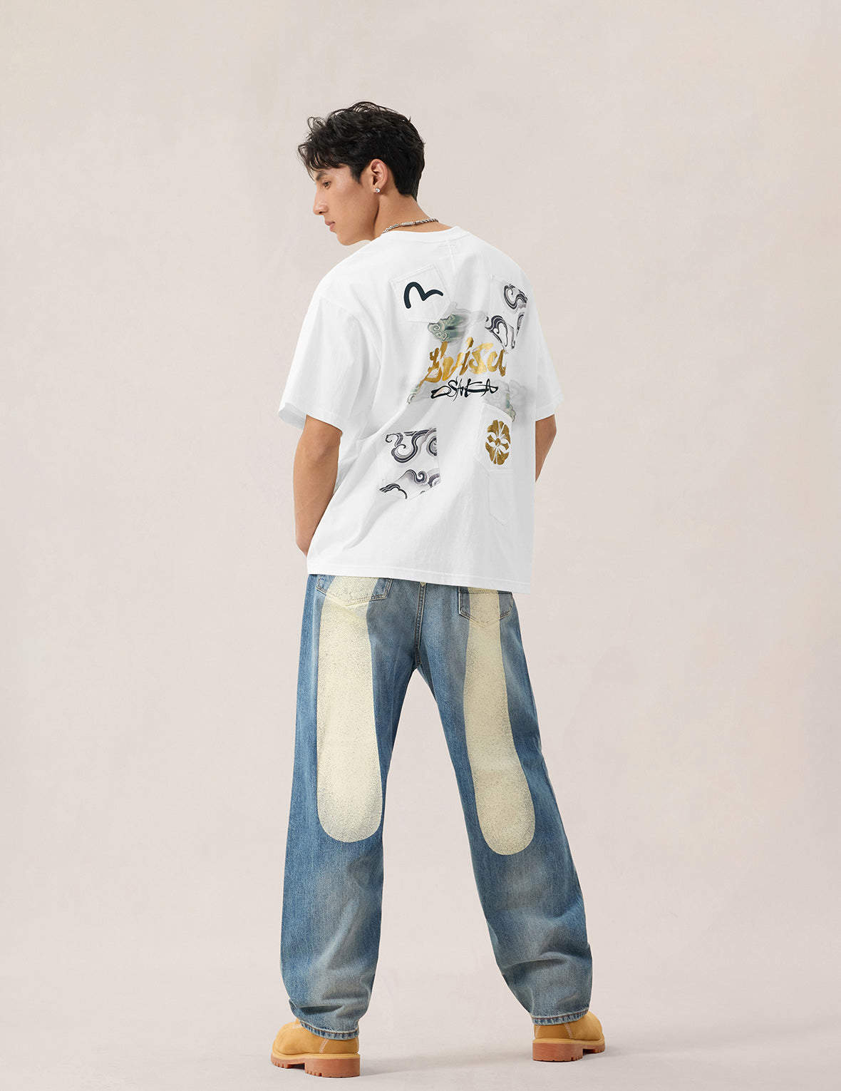 マルチポケット箔プリント Tシャツ