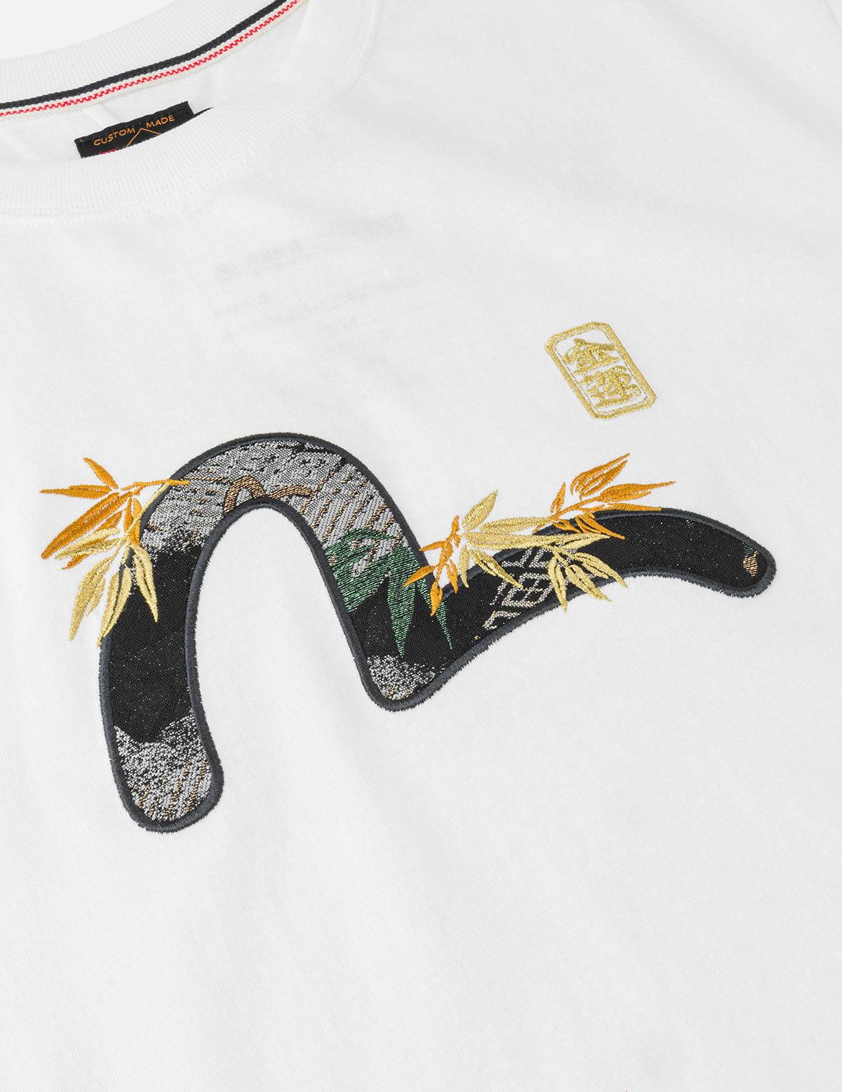 ブロケードカモメアップリケ Tシャツ