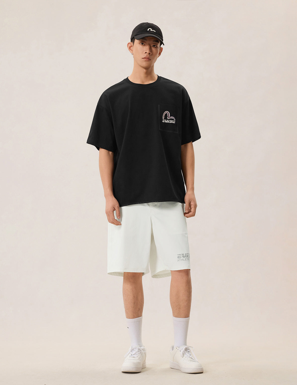 エラスティックヘムカモメプリントポケット Tシャツ