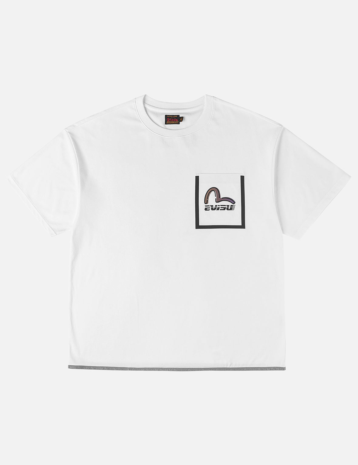 エラスティックヘムカモメプリントポケット Tシャツ