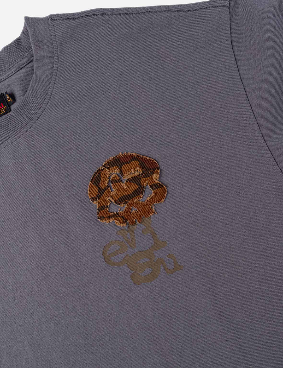 スカル石垣迷彩アップリケ Tシャツ