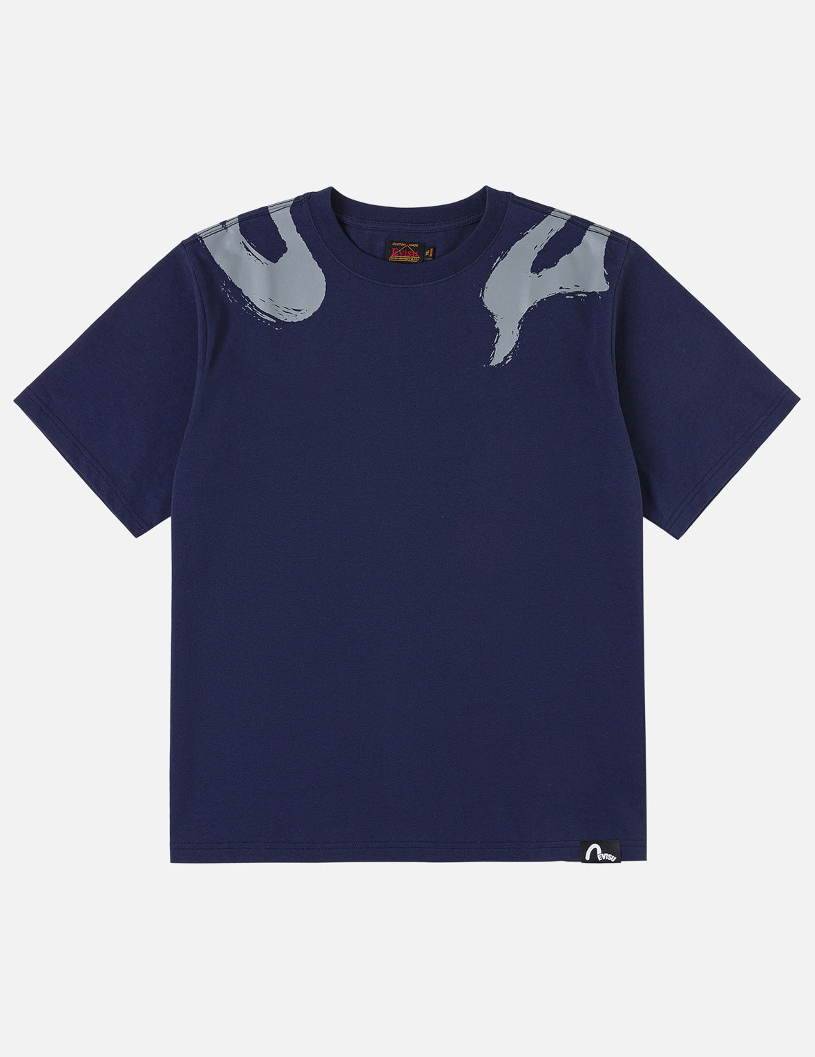 EVISUブラシストローククロスショルダーロゴ Tシャツ