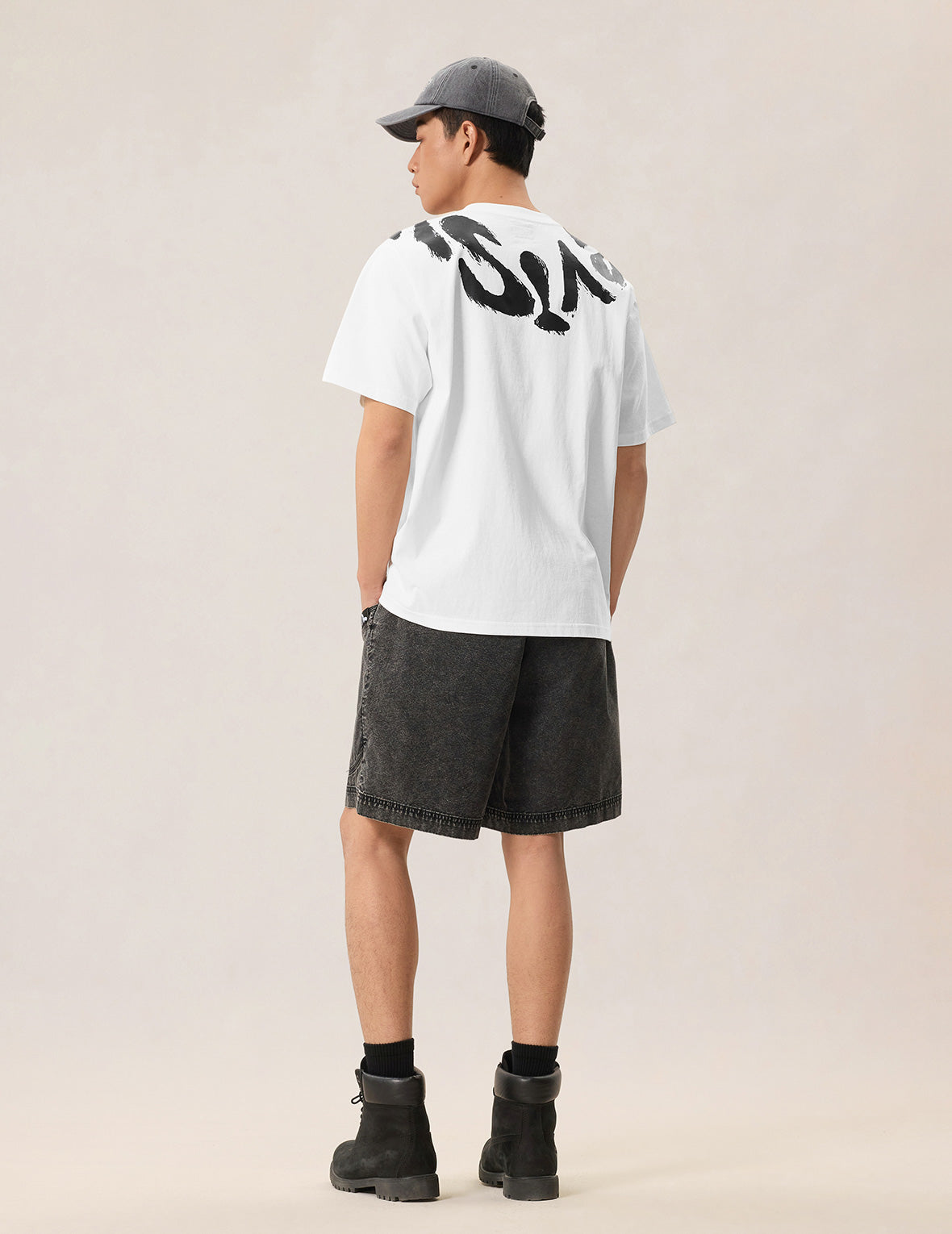 EVISUブラシストローククロスショルダーロゴ Tシャツ