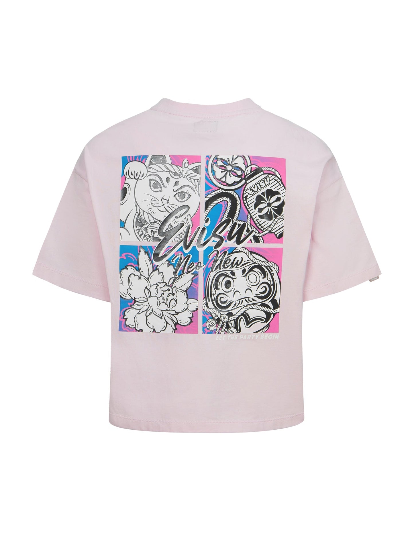 桜と祭りテーマのだるまクロップTシャツ