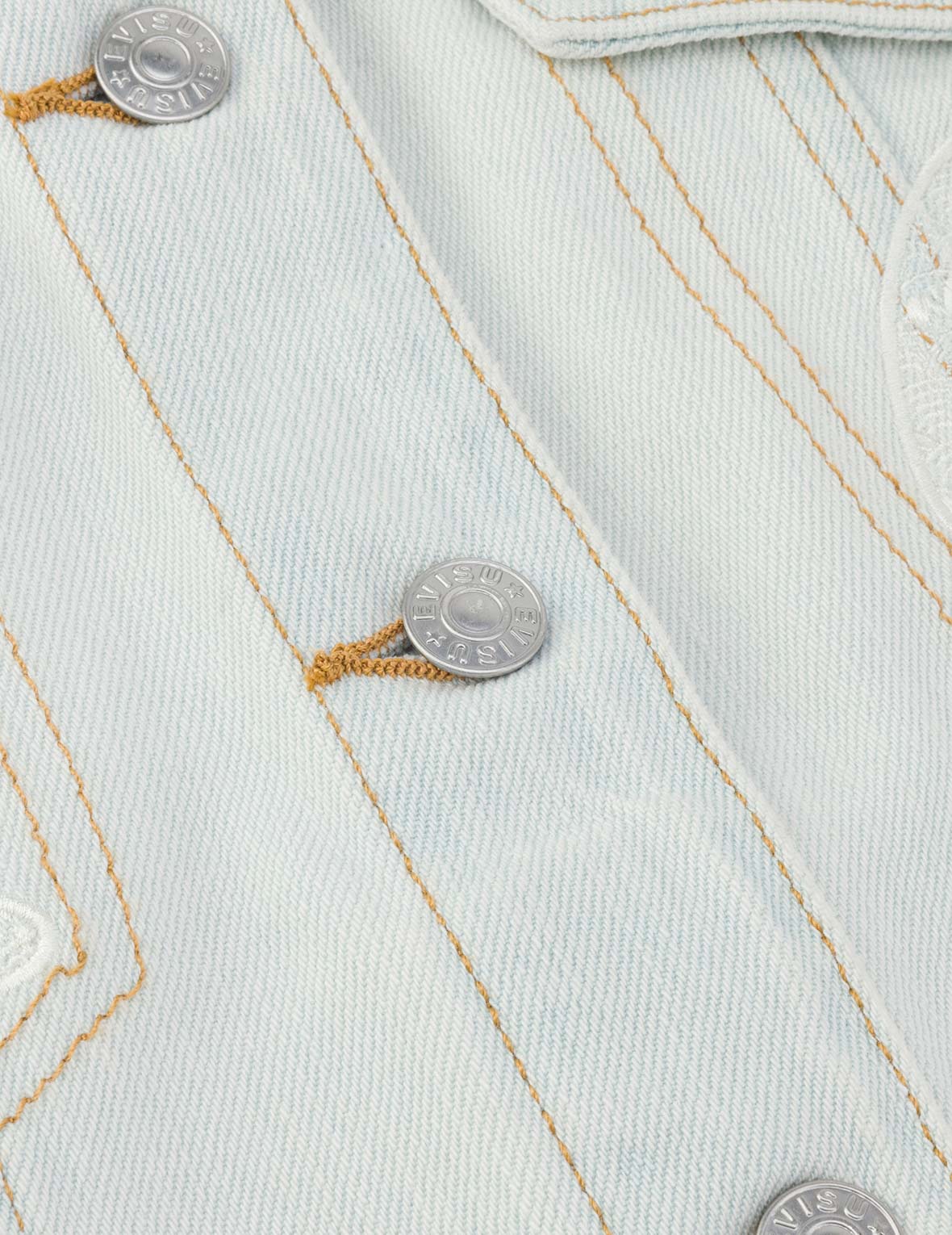 ハチドリ&マグノリア刺繍 ルーズフィット キルティングデニムジャケット