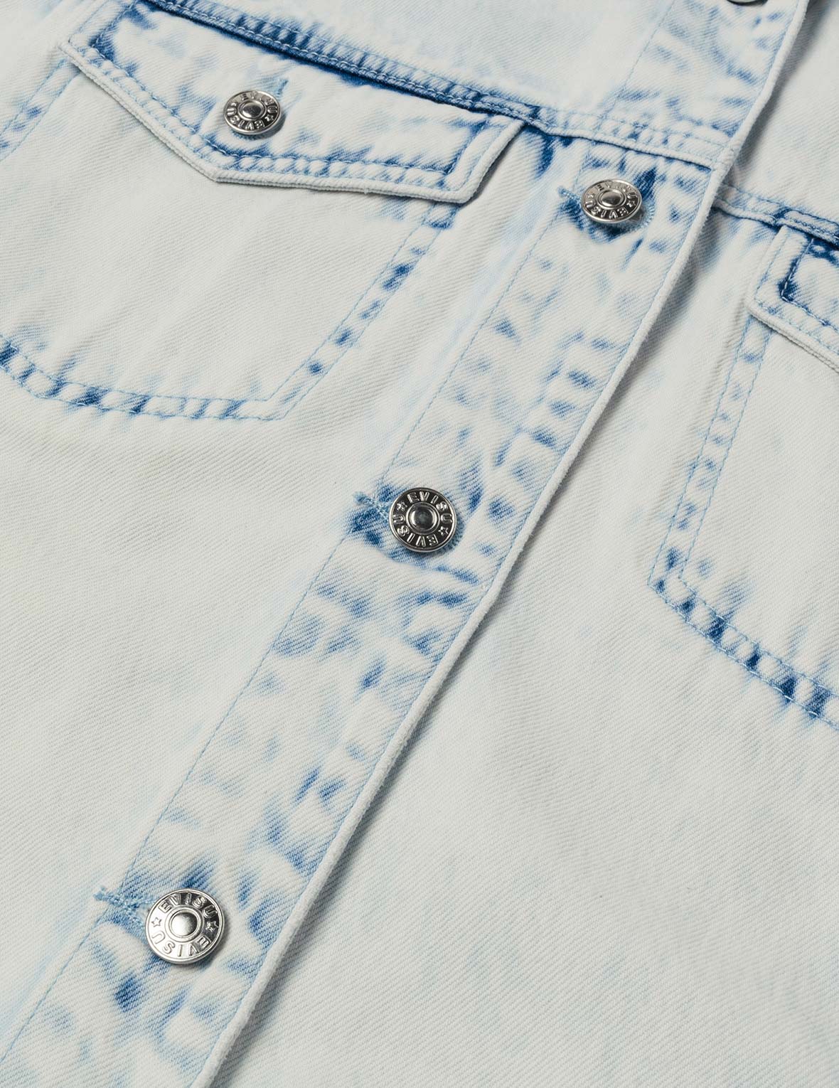 ブリーチウォッシュ 家紋刺繍 ファッションフィット デニムジャケット