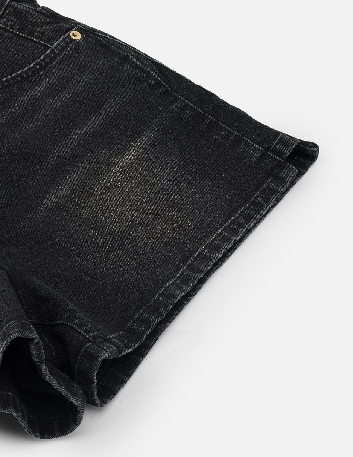 ノットカモメ刺繍 ルーズフィット デニムショーツ