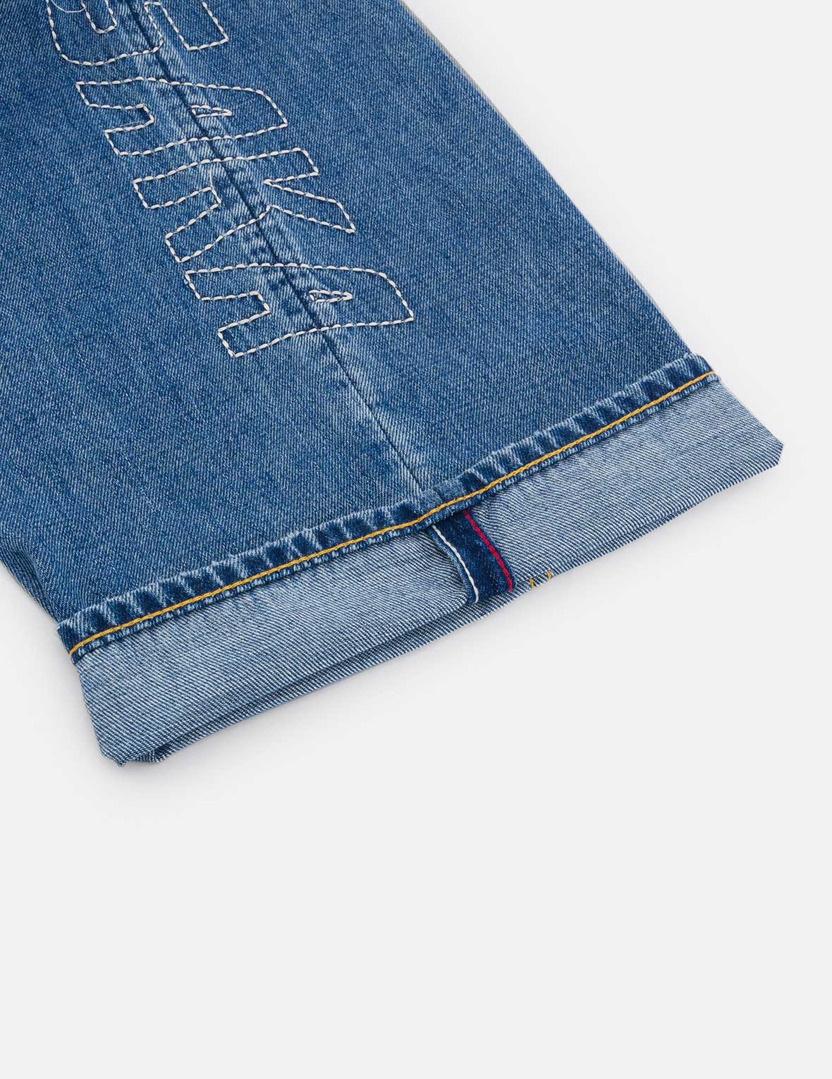 ウォッシュカモメ刺繍ファッションフィットジーンズ