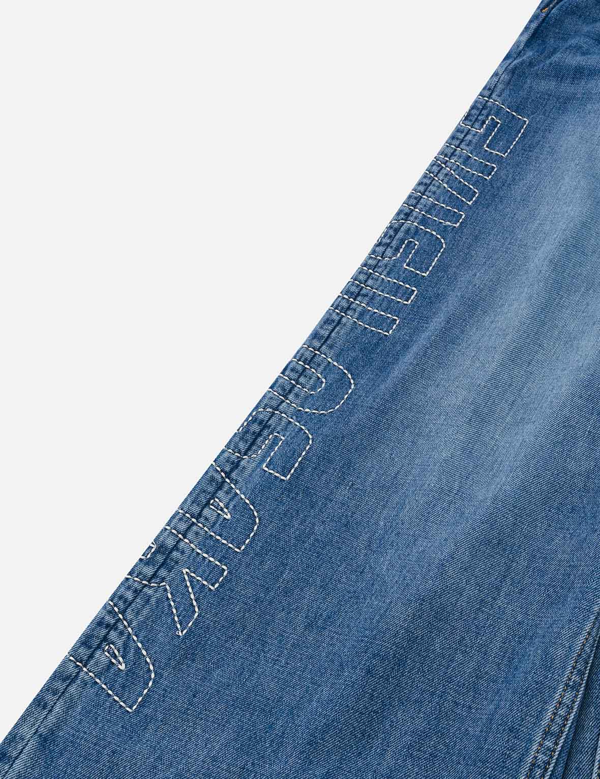 ウォッシュカモメ刺繍ファッションフィットジーンズ