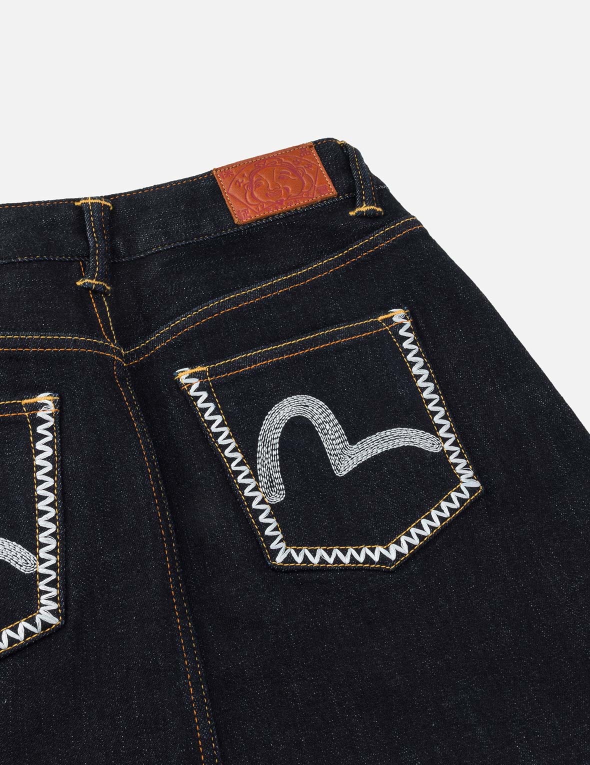 カモメ刺繍 レギュラーフィット デニムスカート