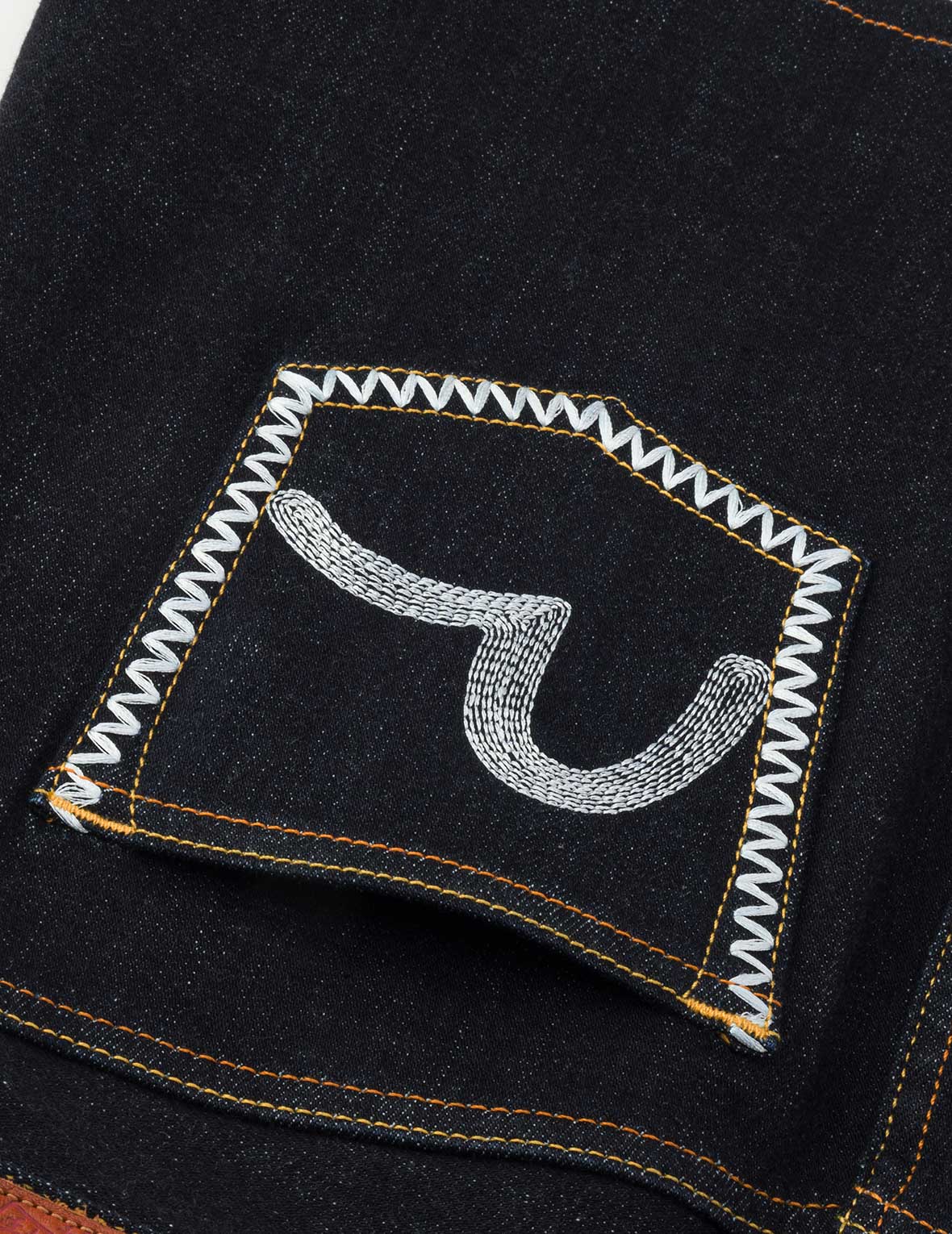 カモメ刺繍 レギュラーフィット デニムスカート